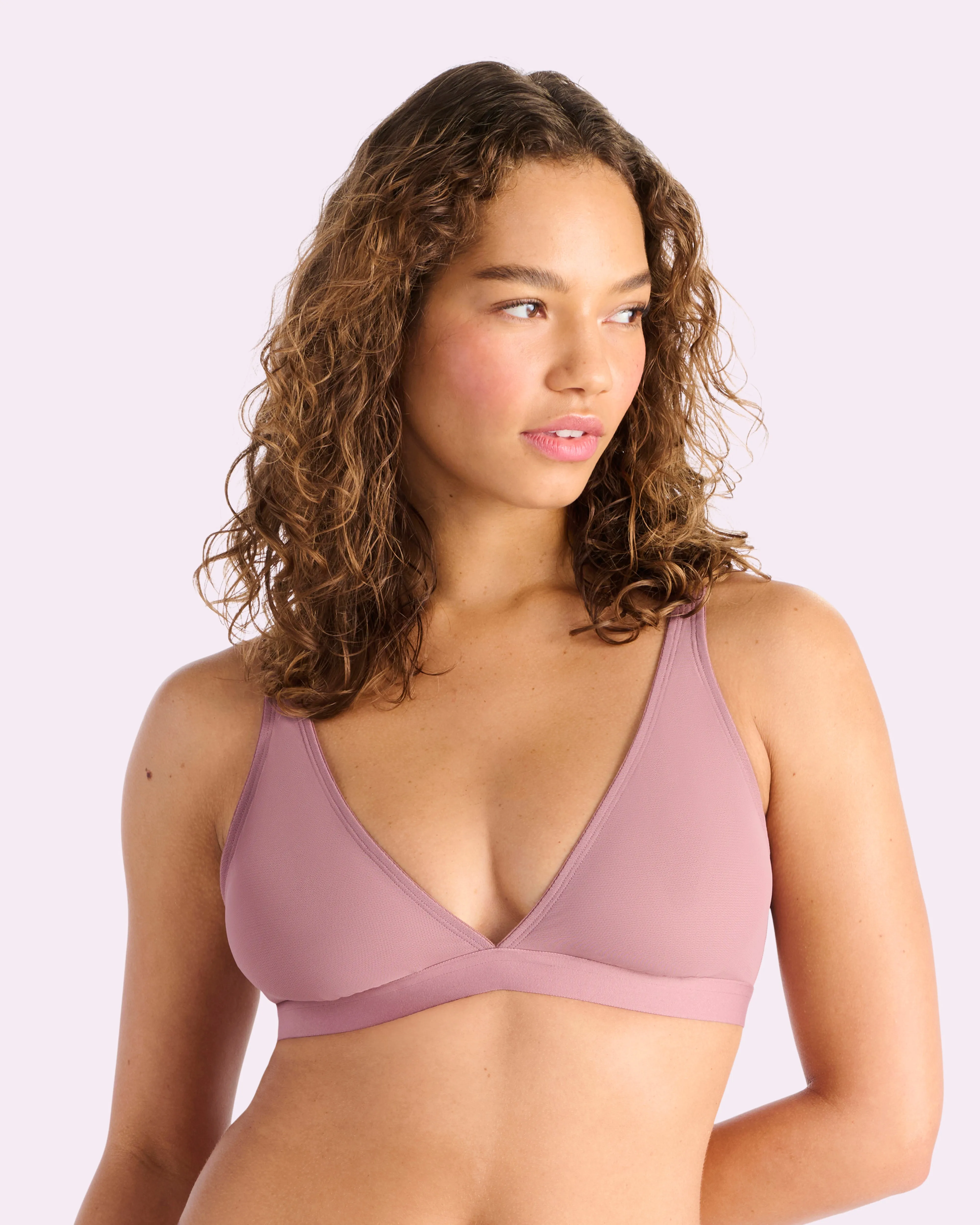 Silky Mesh Plunge Bralette | Silky Mesh (Premium Plum) sold by Parade product image thumbnail 5