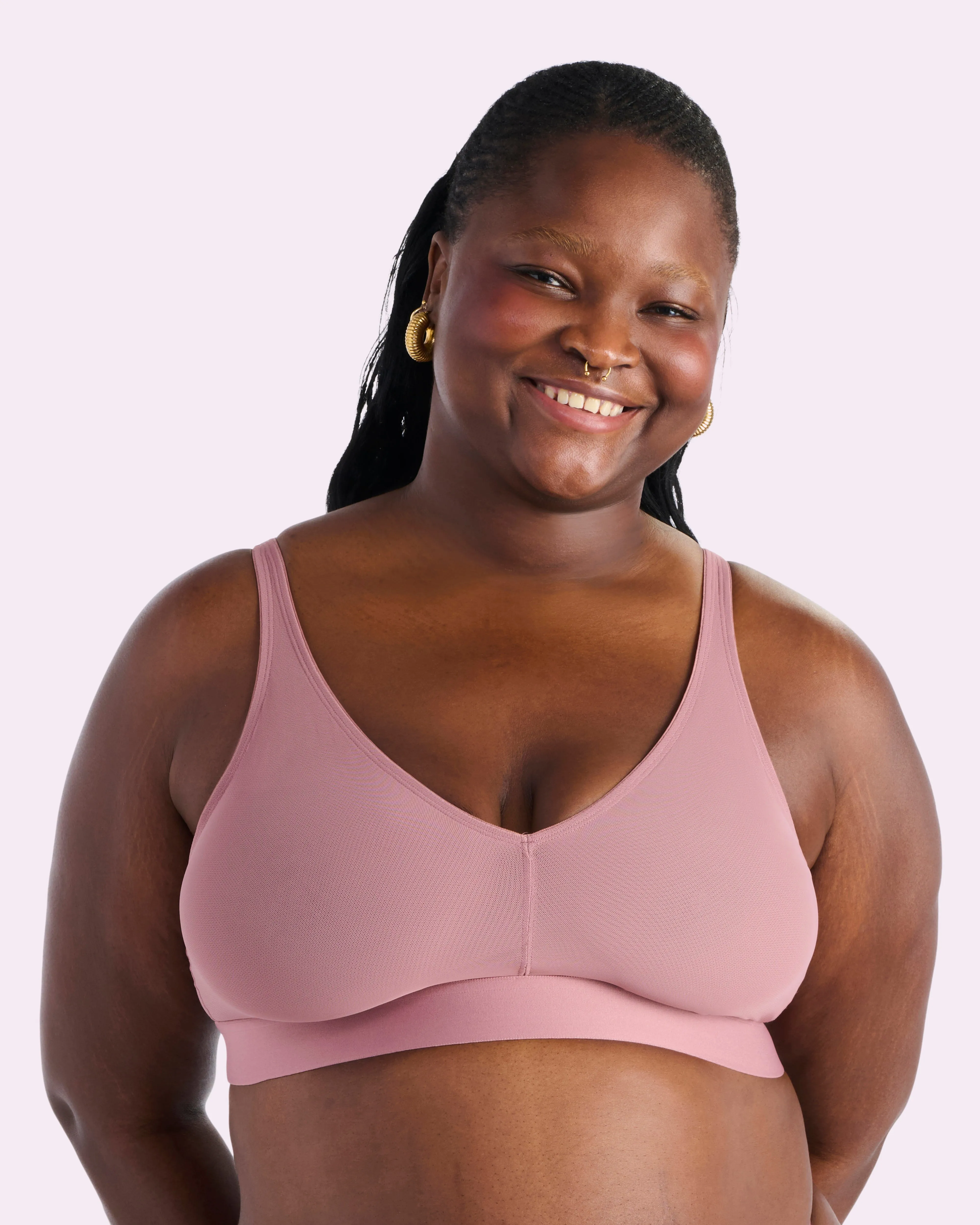 Silky Mesh Plunge Bralette | Silky Mesh (Premium Plum) sold by Parade