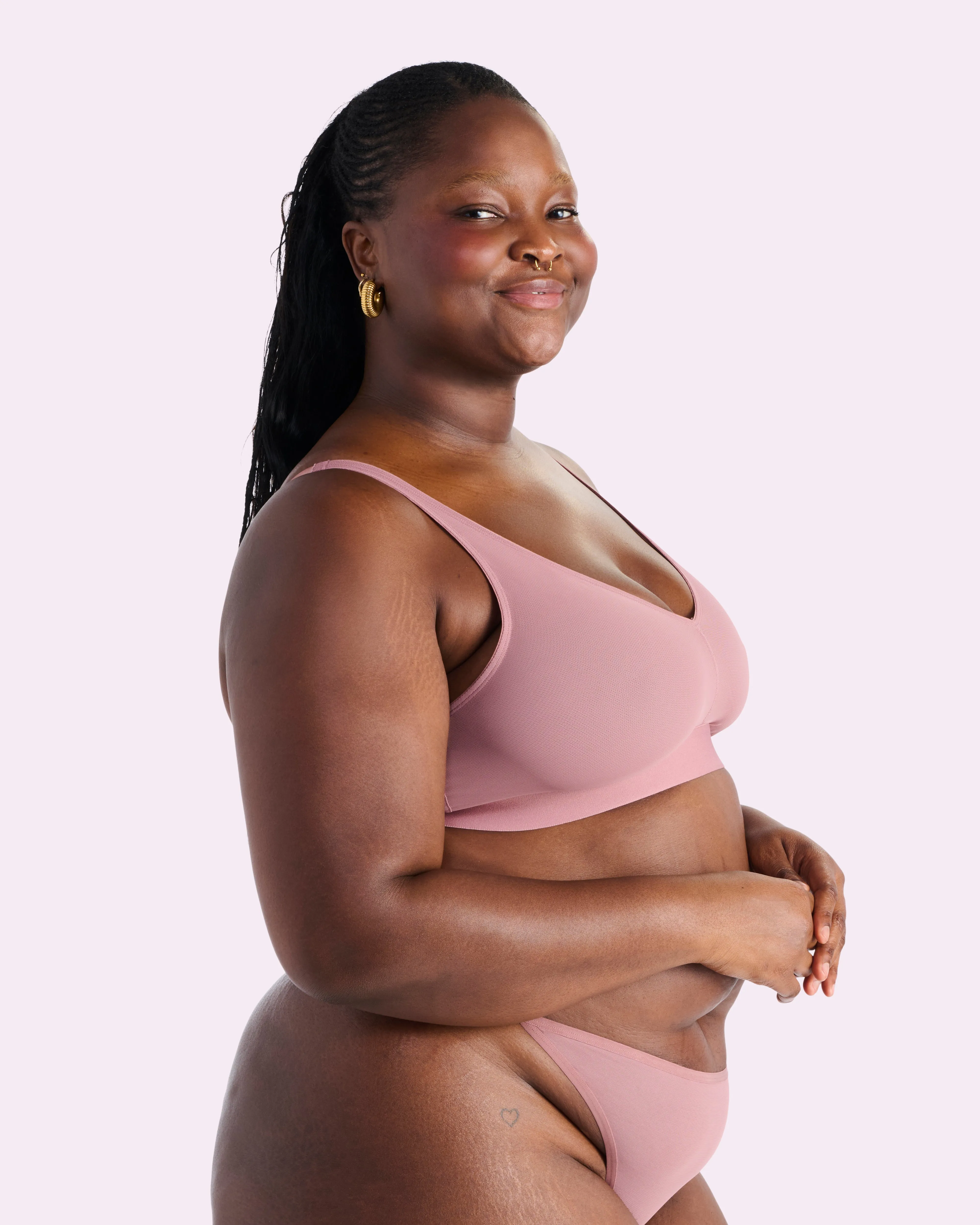 Silky Mesh Plunge Bralette | Silky Mesh (Premium Plum) sold by Parade product image thumbnail 3