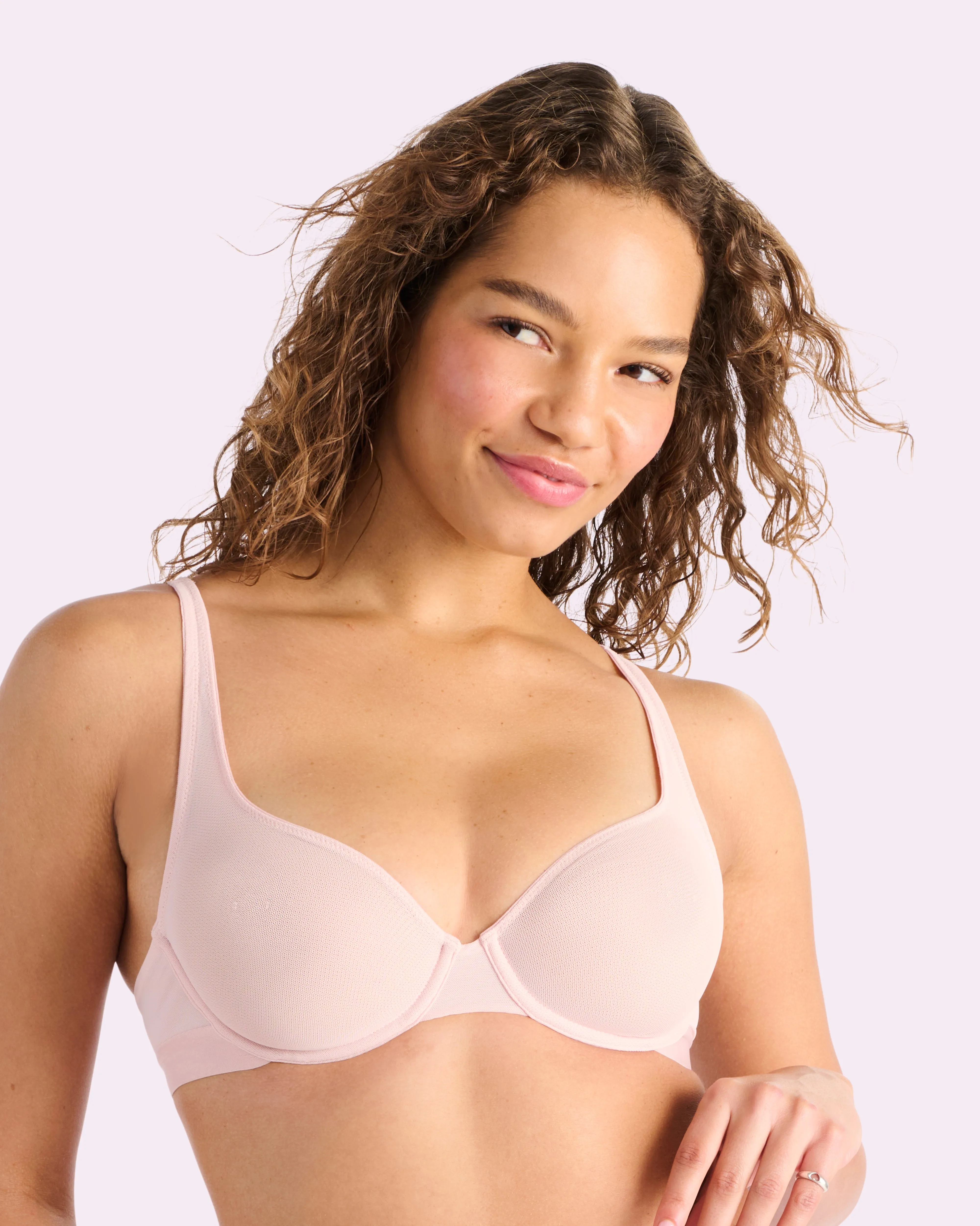 Always On Unlined Underwire Bra | Silky Mesh (Blushing Rose) sold by Parade