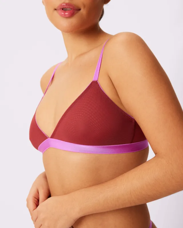 Triangle Bralette | Silky Mesh | Archive (Grenadine) sold by Parade