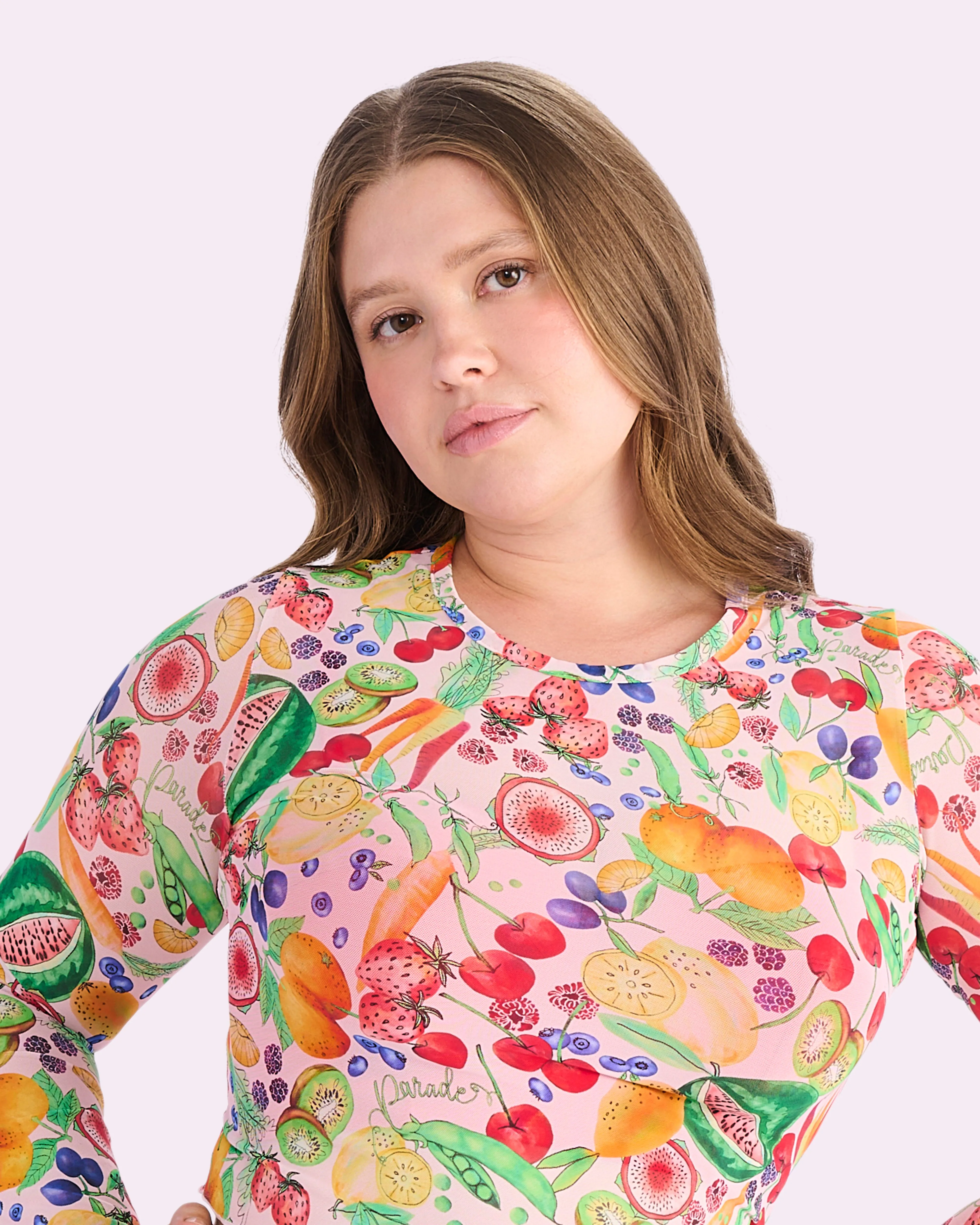 Silky Mesh Long Sleeve Crop Cover Up | Silky Mesh (Farmer's Market) sold by Parade product image thumbnail 2