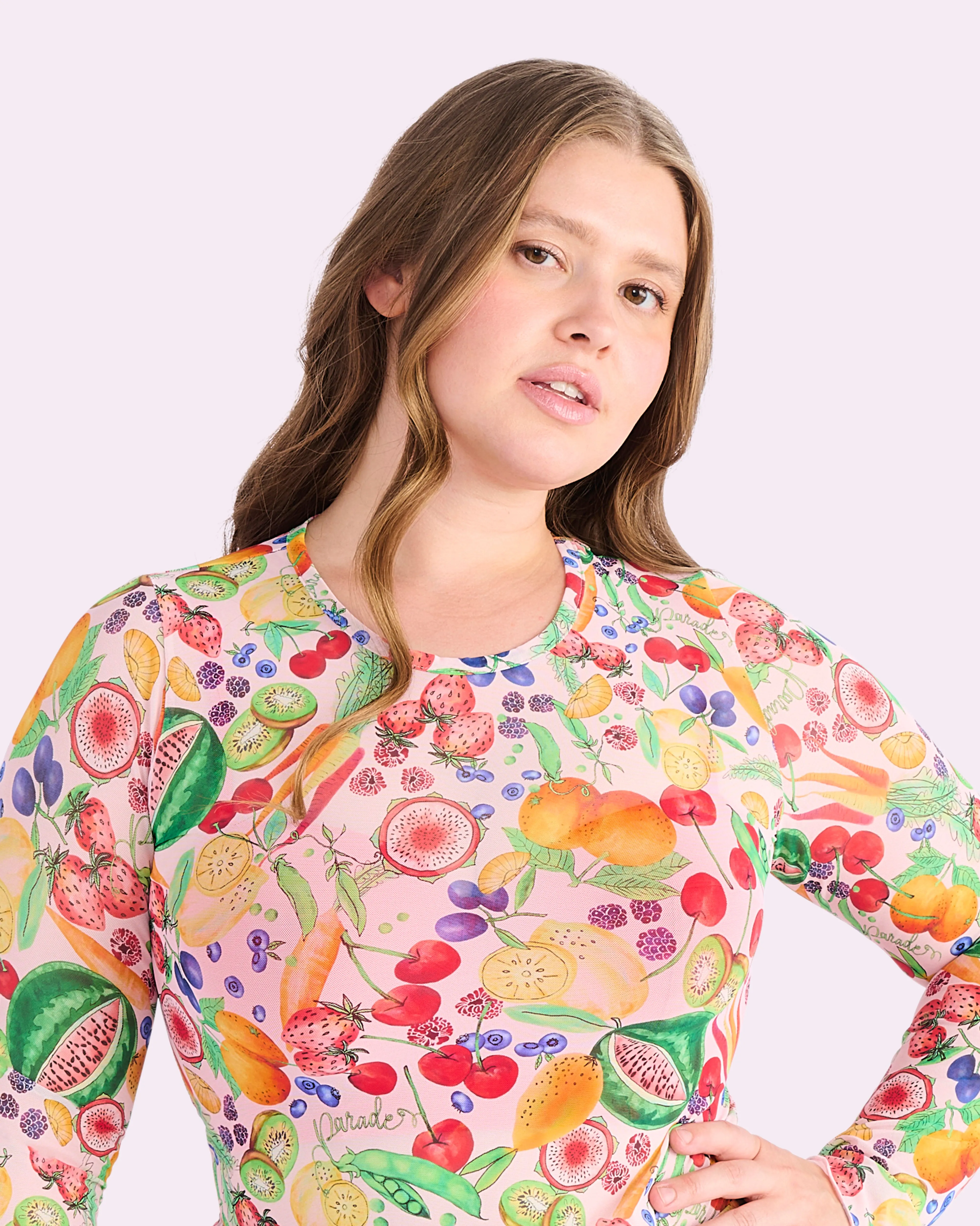 Silky Mesh Long Sleeve Crop Cover Up | Silky Mesh (Farmer's Market) sold by Parade product image thumbnail 4