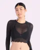 Silky Mesh Long Sleeve Crop Cover Up | Silky Mesh (Eightball) sold by Parade