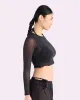 Silky Mesh Long Sleeve Crop Cover Up | Silky Mesh (Eightball) sold by Parade