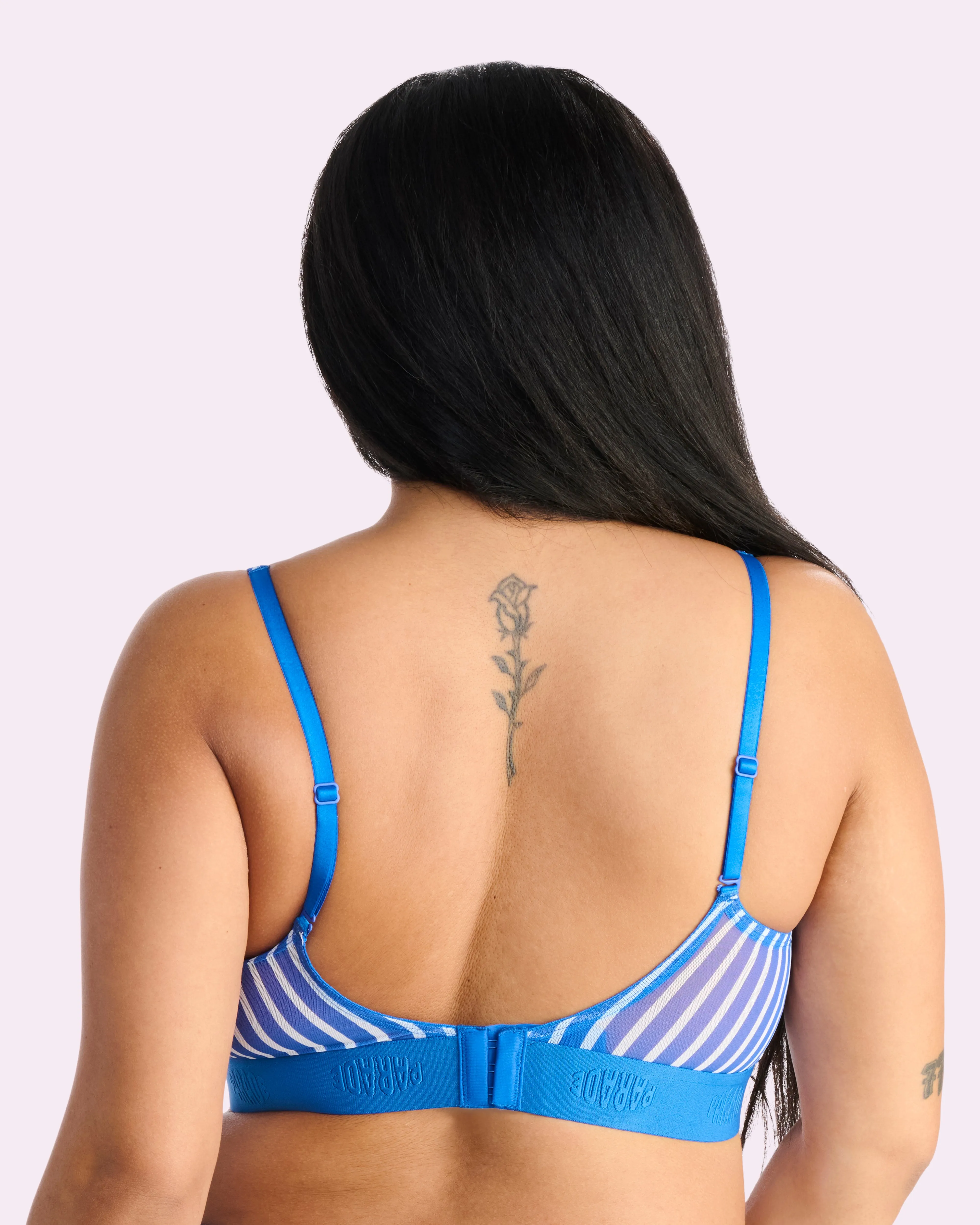 Silky Mesh Scoop Bralette | Silky Mesh (Paradise Stripe) sold by Parade product image thumbnail 2