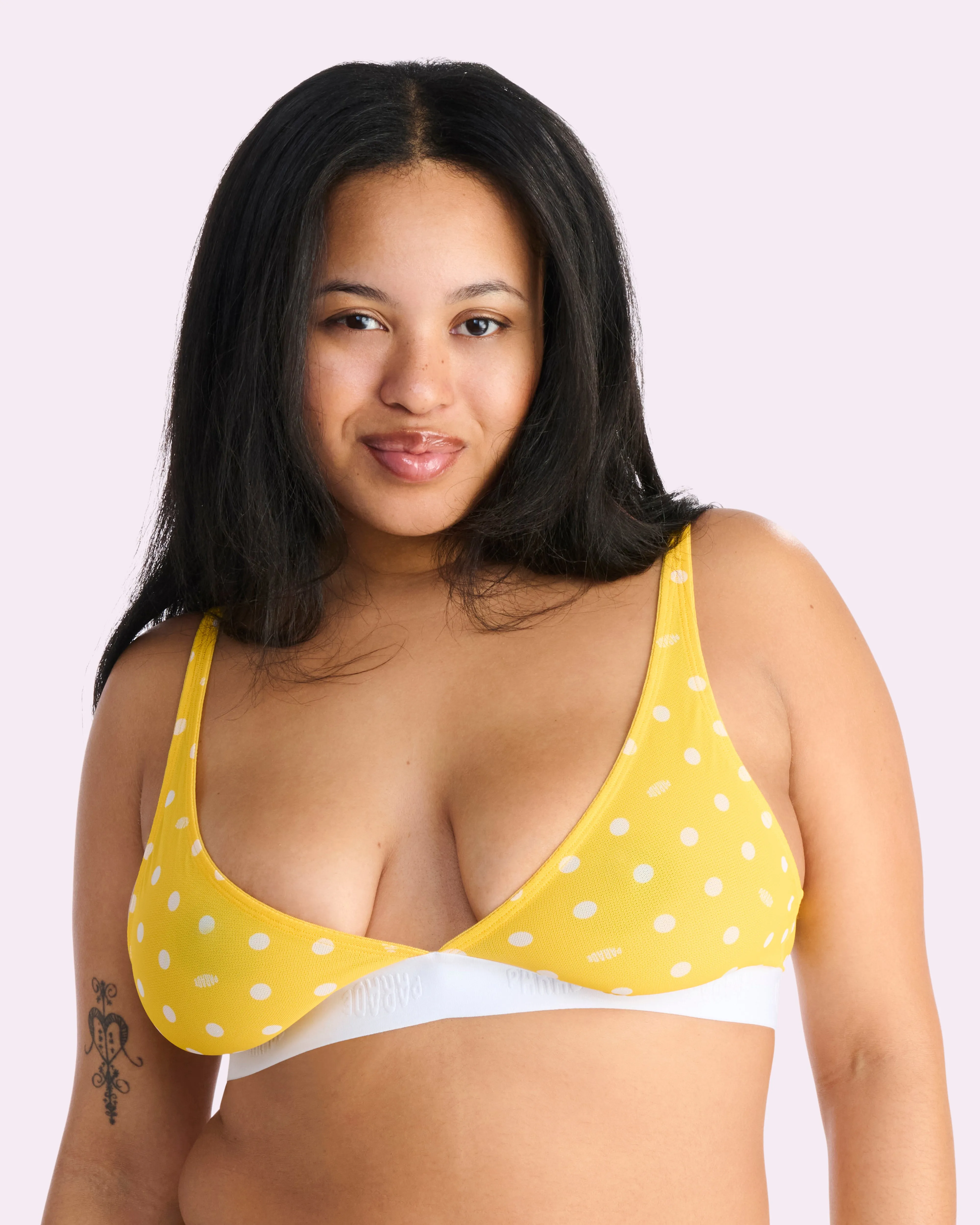 Silky Mesh Plunge Bralette | Silky Mesh (Parade Dots) sold by Parade
