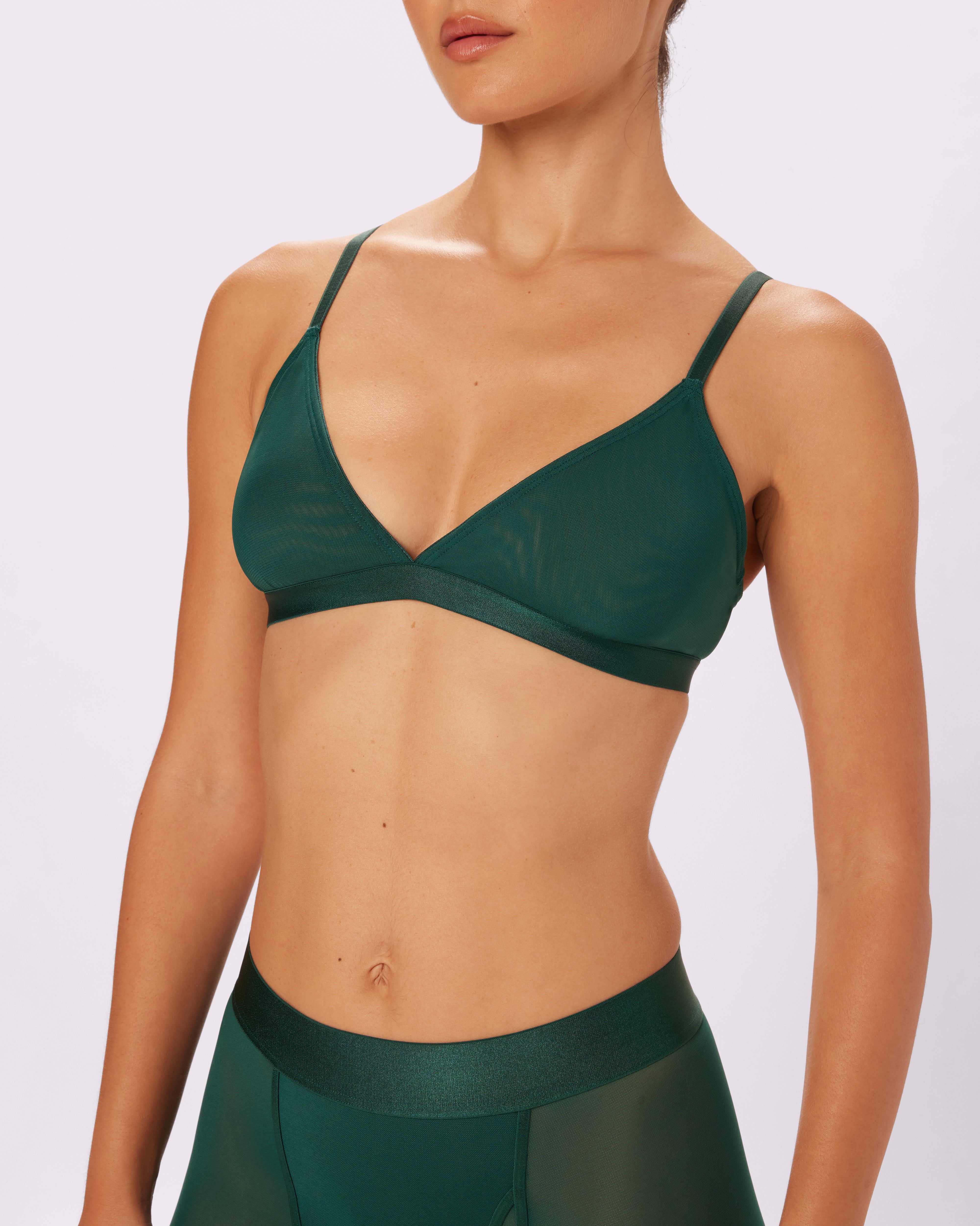 Triangle Bralette | Silky Mesh | Archive (Jade) sold by Parade