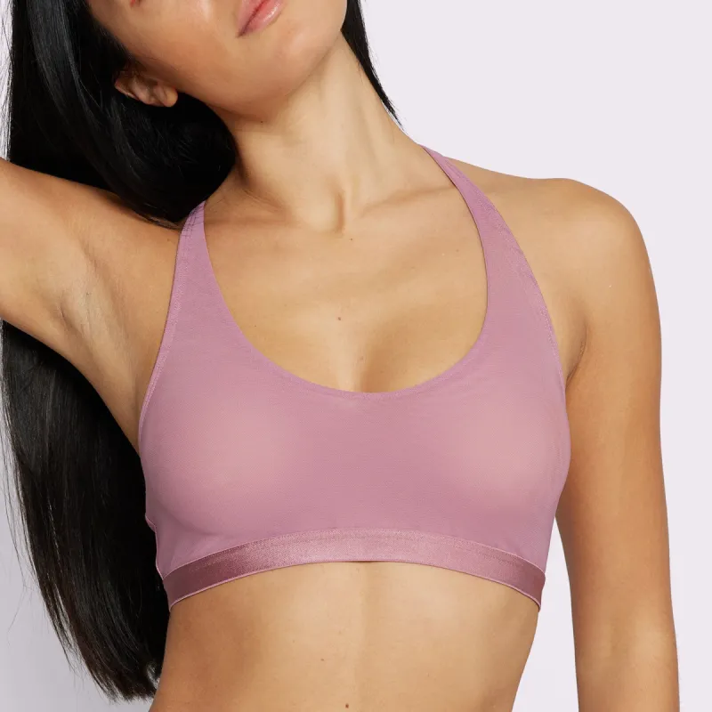 Racerback Scoop Bralette | Silky Mesh | Archive (Rose Petal) sold by Parade