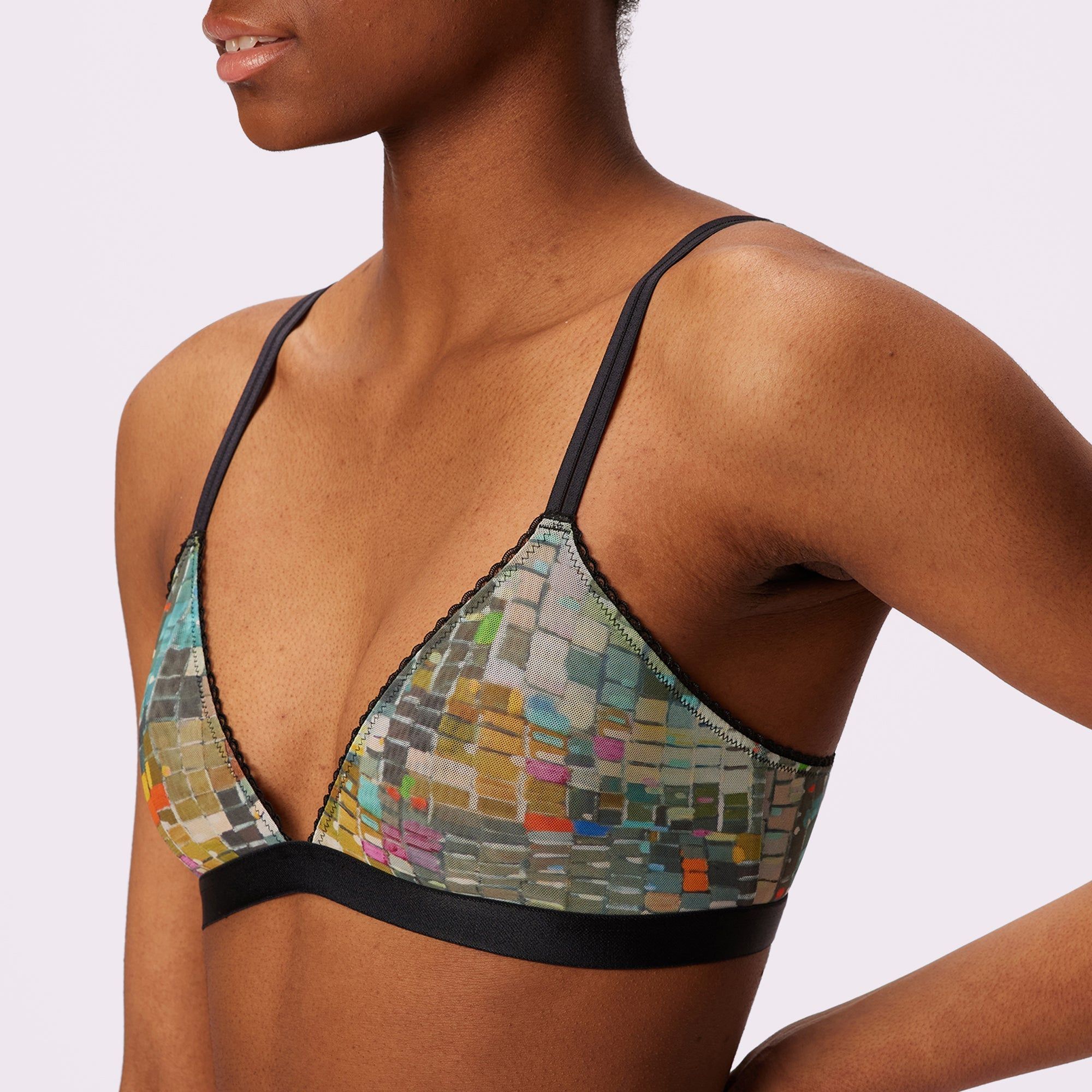 1+ Flirty Lace Touch Triangle Bralette | Silky Mesh | Archive (Disco) sold by Parade product image thumbnail 4