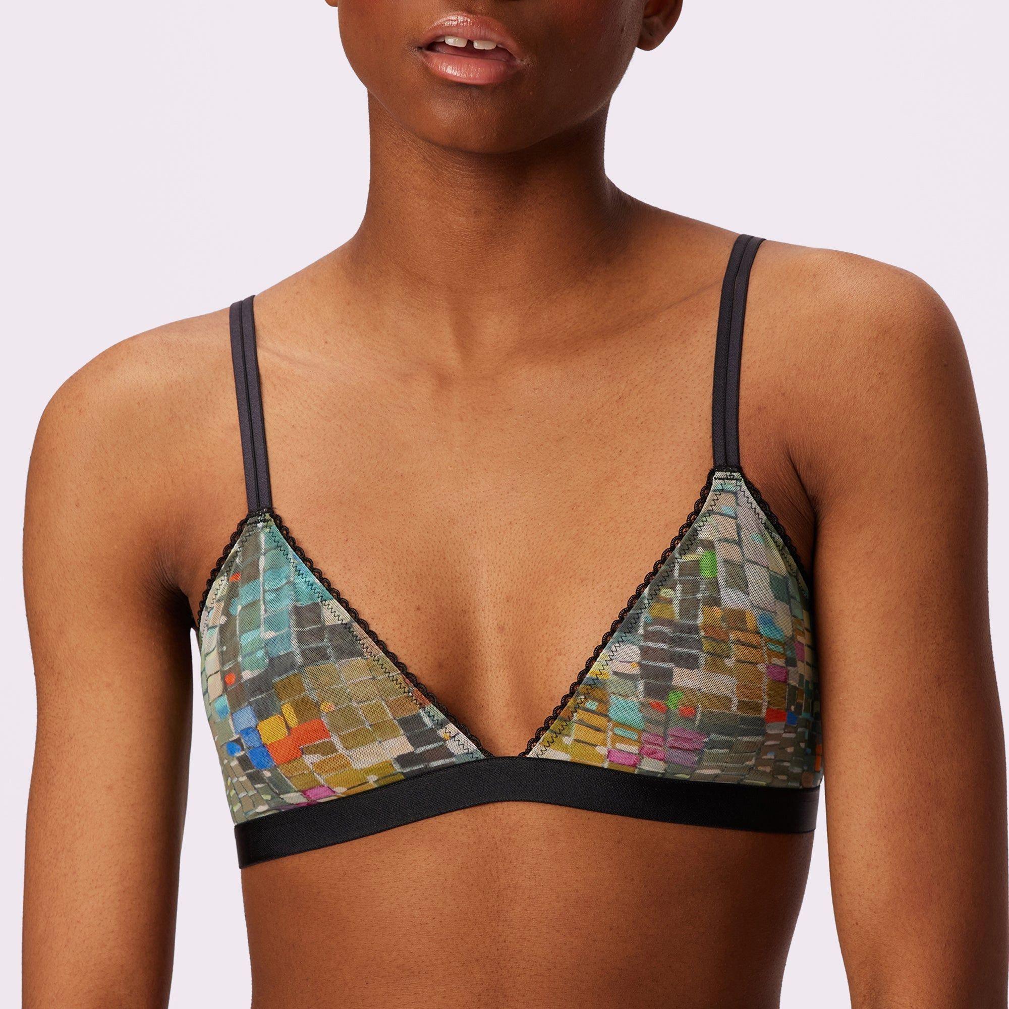 1+ Flirty Lace Touch Triangle Bralette | Silky Mesh | Archive (Disco) sold by Parade