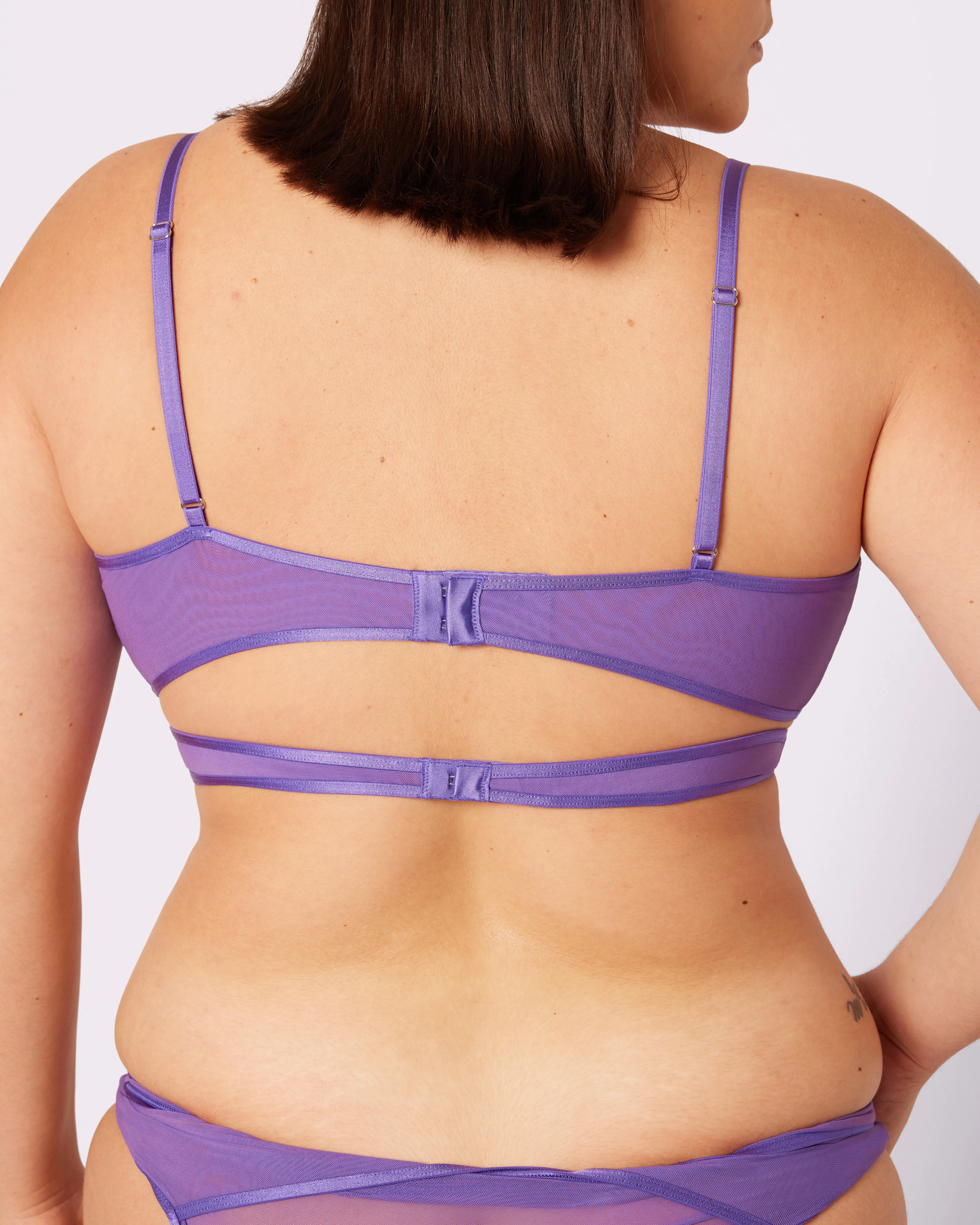 Luxe Sheer Criss-Cross Bralette | Silky Mesh | Archive (Grape Soda) sold by Parade product image thumbnail 5