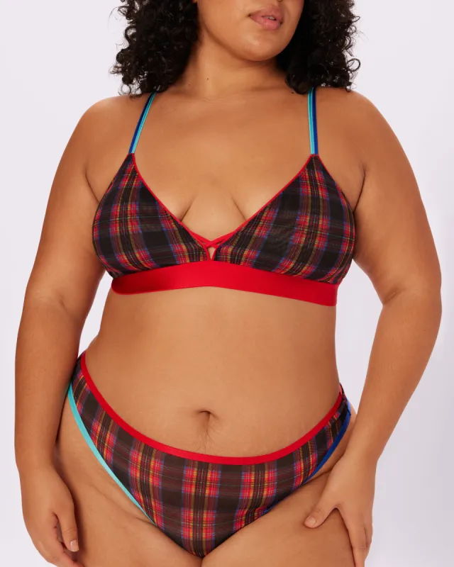 Betsey Johnson Cross-Back Triangle Bralette | Silky Mesh | Archive (Betsey) sold by Parade