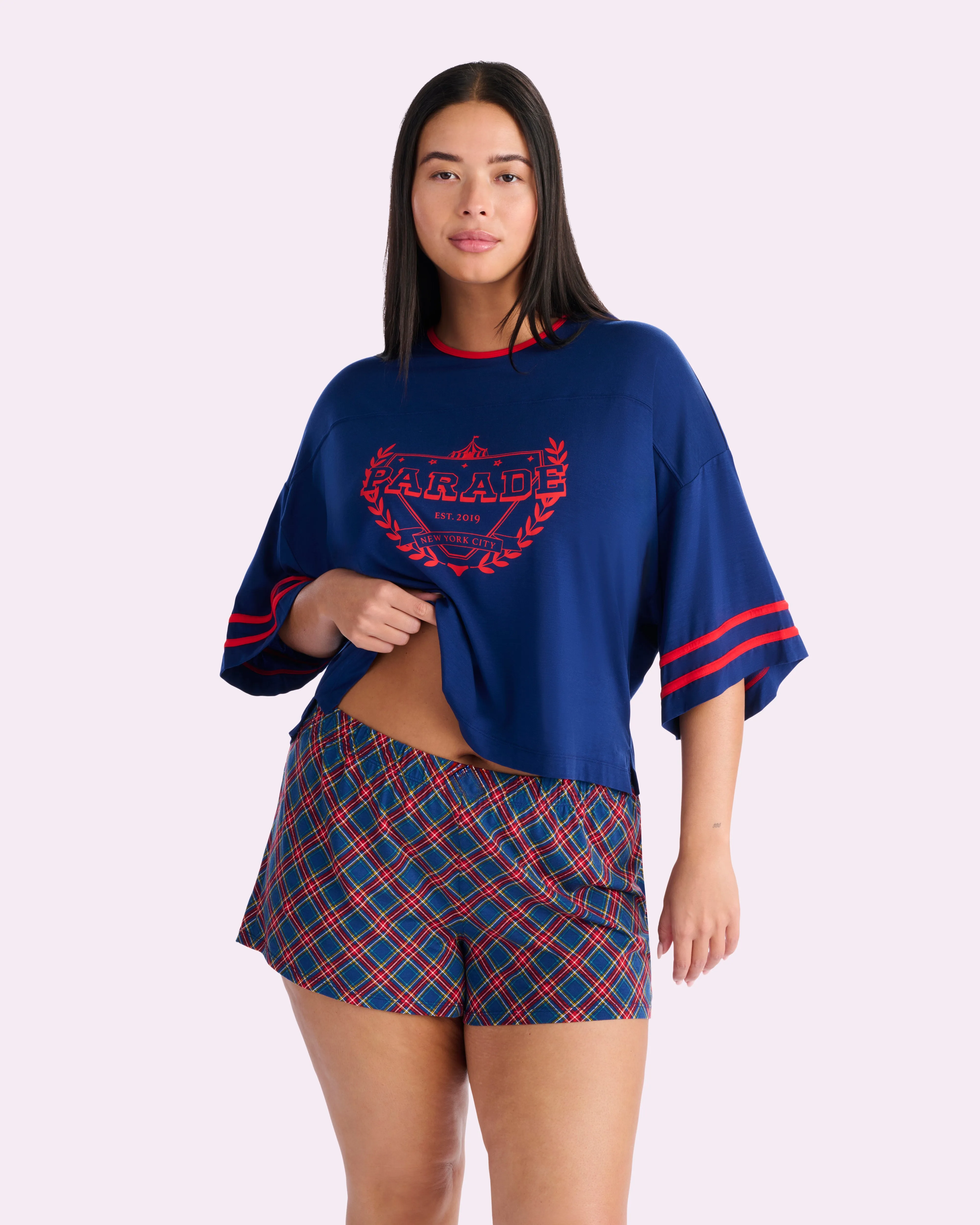 New:Cotton Lounge Shorts | New:Cotton (Academy Plaid) sold by Parade product image thumbnail 4