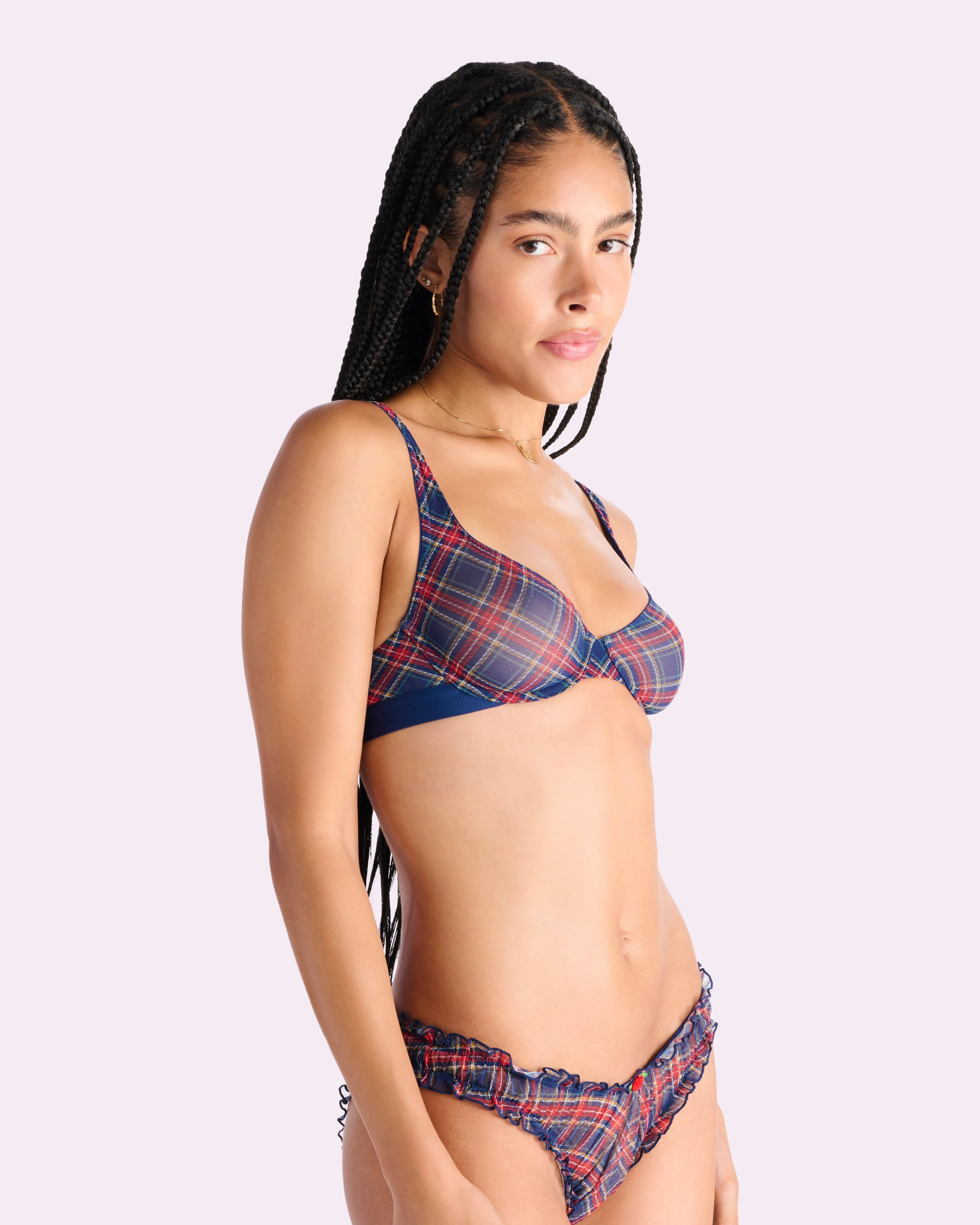 Always On Unlined Underwire Bra | Silky Mesh (Academy Plaid) sold by Parade product image thumbnail 3
