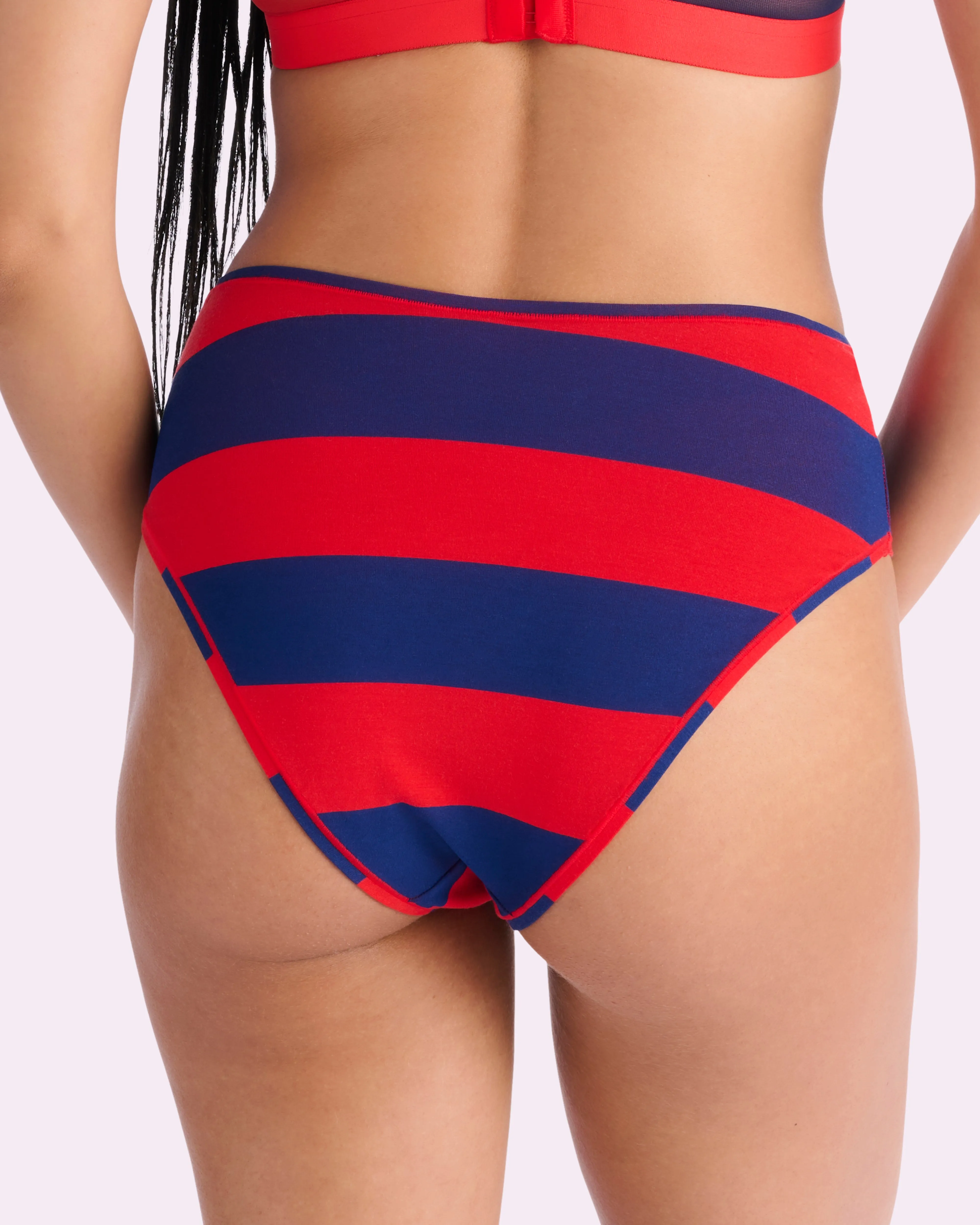Vintage High Rise Brief | New:Cotton (Red Rugby Stripe) sold by Parade product image thumbnail 2