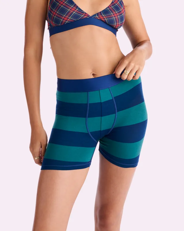 Free Comfort Boxer Brief | New:Cotton (Green Rugby Stripe) sold by Parade
