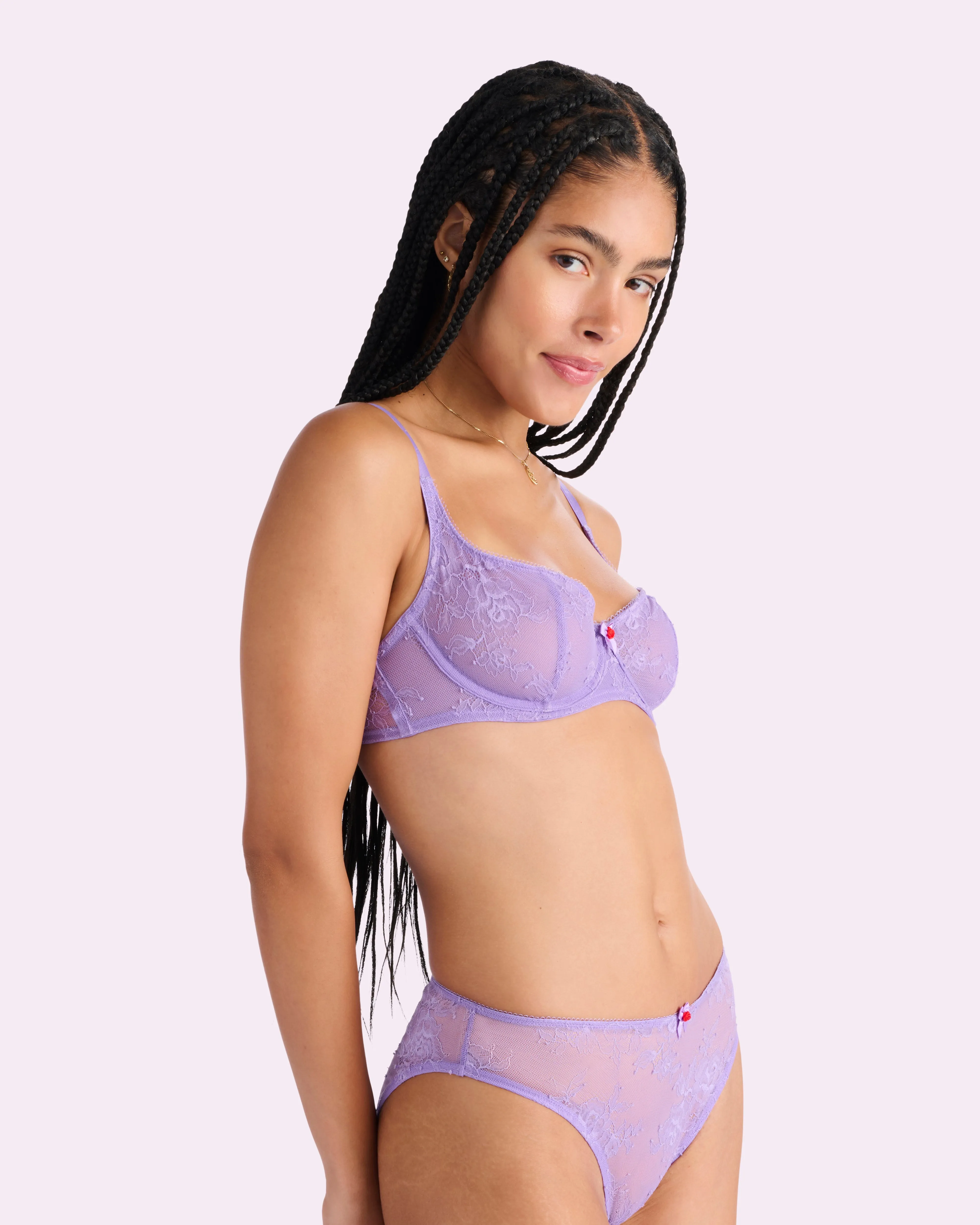 That Lace Unlined Balconette Bra | That Lace (Purple Paisley) sold by Parade product image thumbnail 3