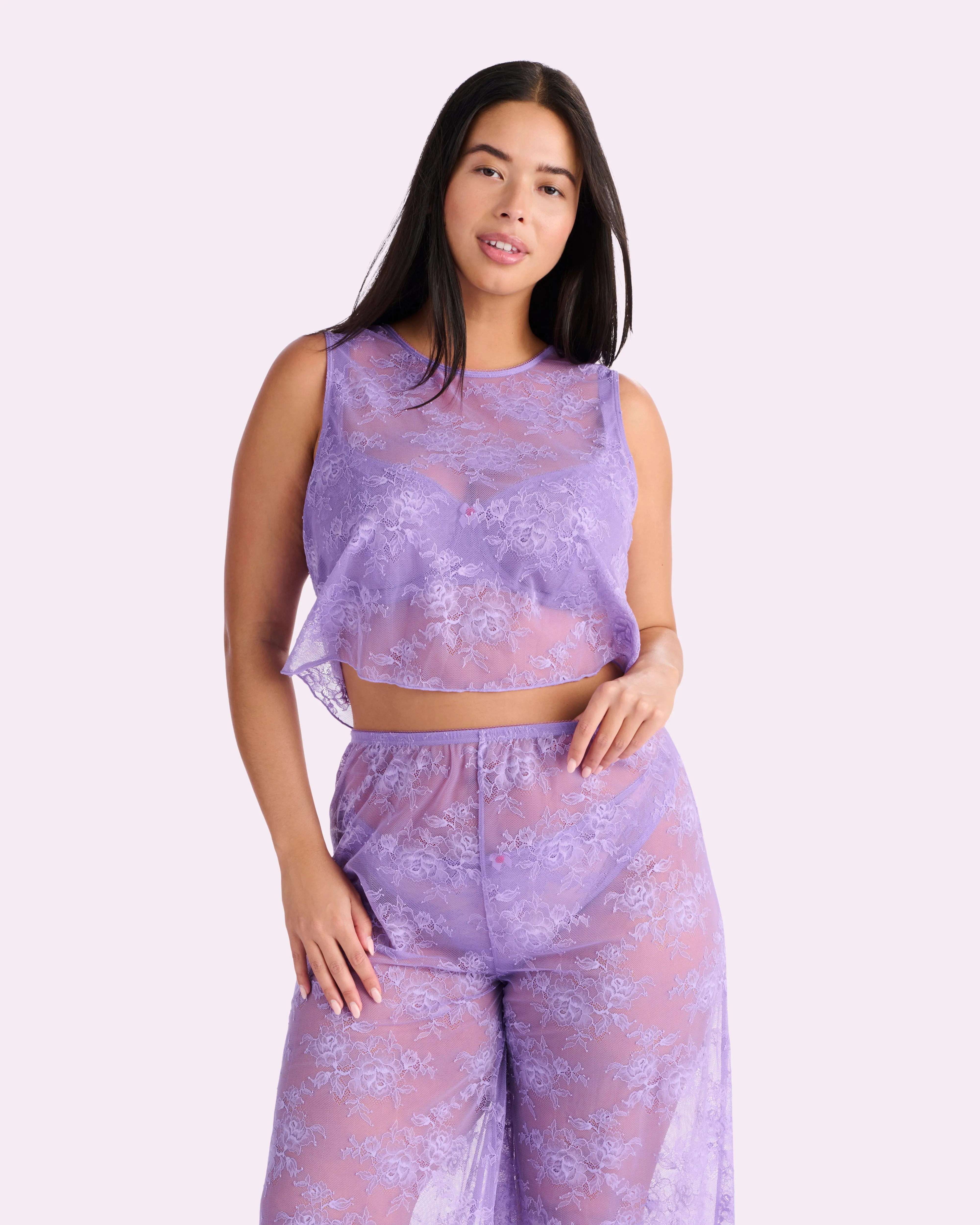 That Lace Wide Leg Pants | That Lace (Purple Paisley) sold by Parade product image thumbnail 4