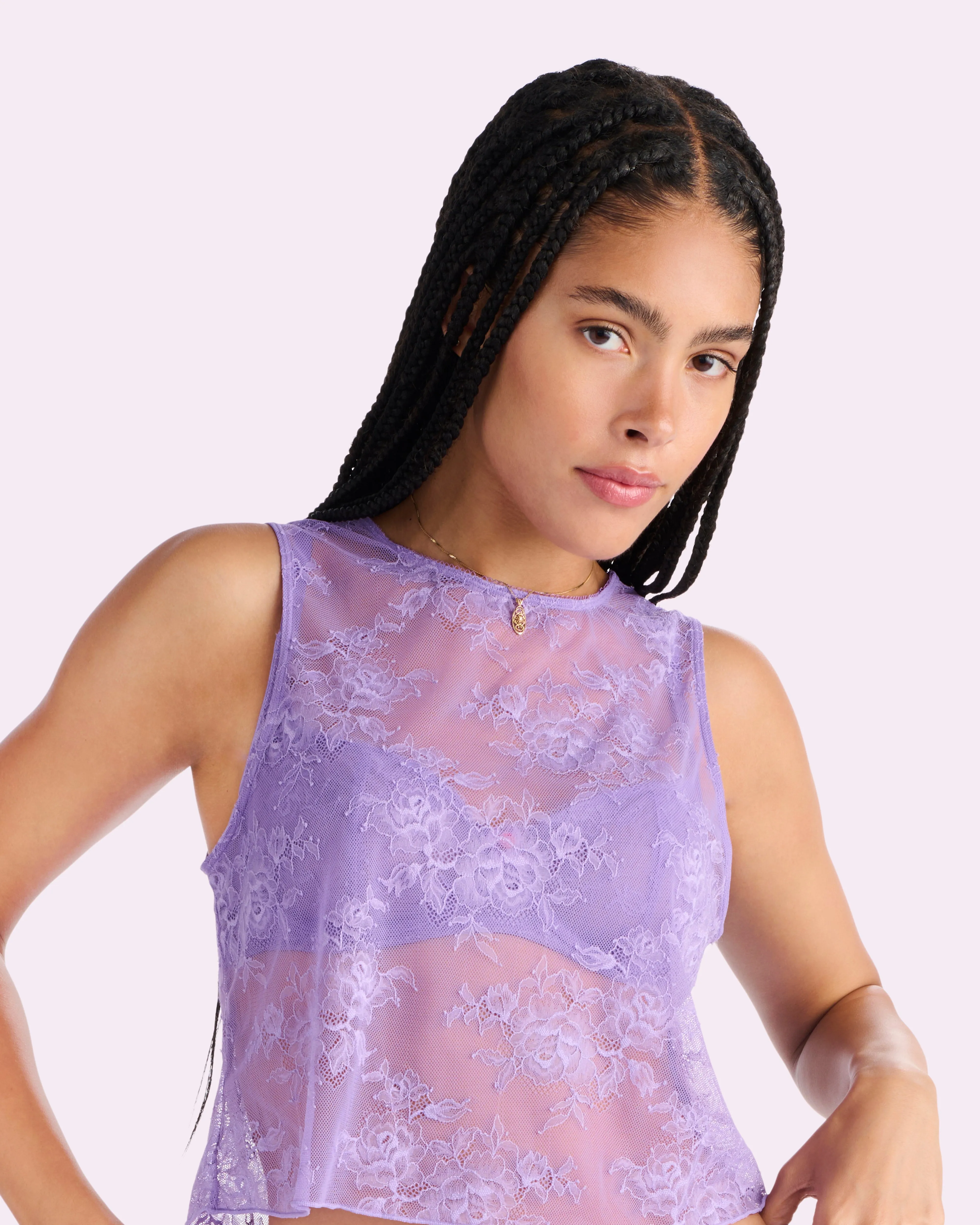 That Lace Tank | That Lace (Purple Paisley) sold by Parade product image thumbnail 5