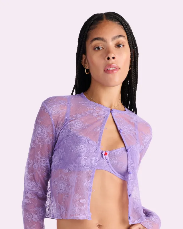 That Lace Cardigan | That Lace (Purple Paisley) sold by Parade