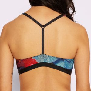 Racerback Scoop Bralette | Silky Mesh | Archive (Techno Bloom) sold by Parade