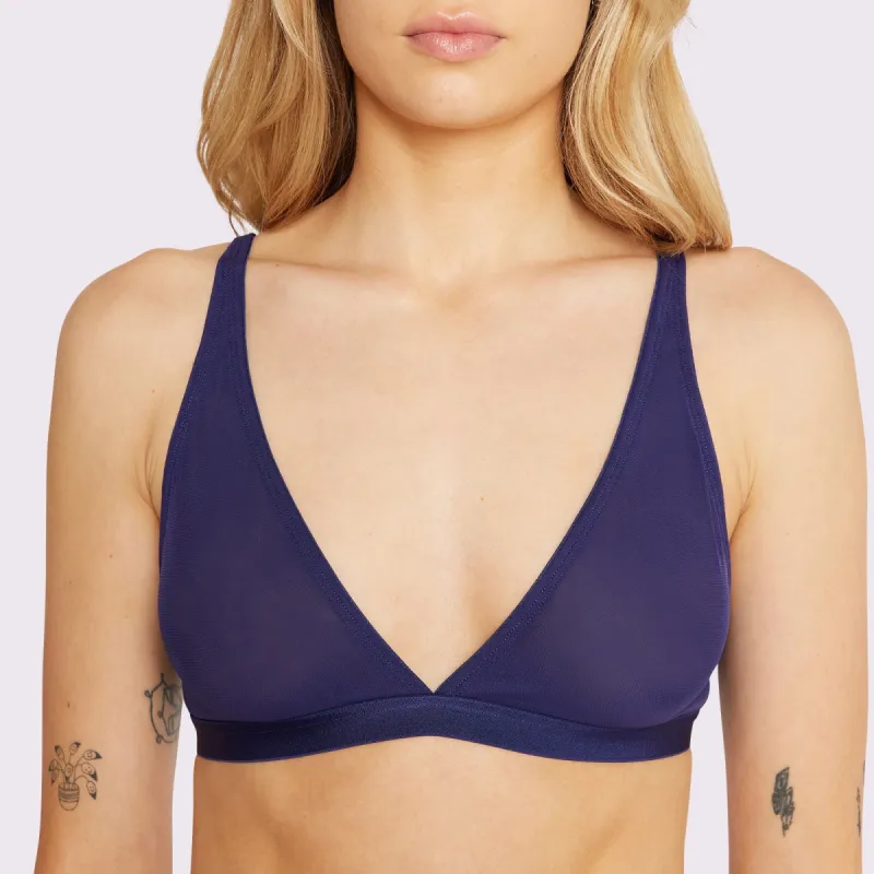 Plunge Bralette | Silky Mesh | Archive (Starry Sky) sold by Parade