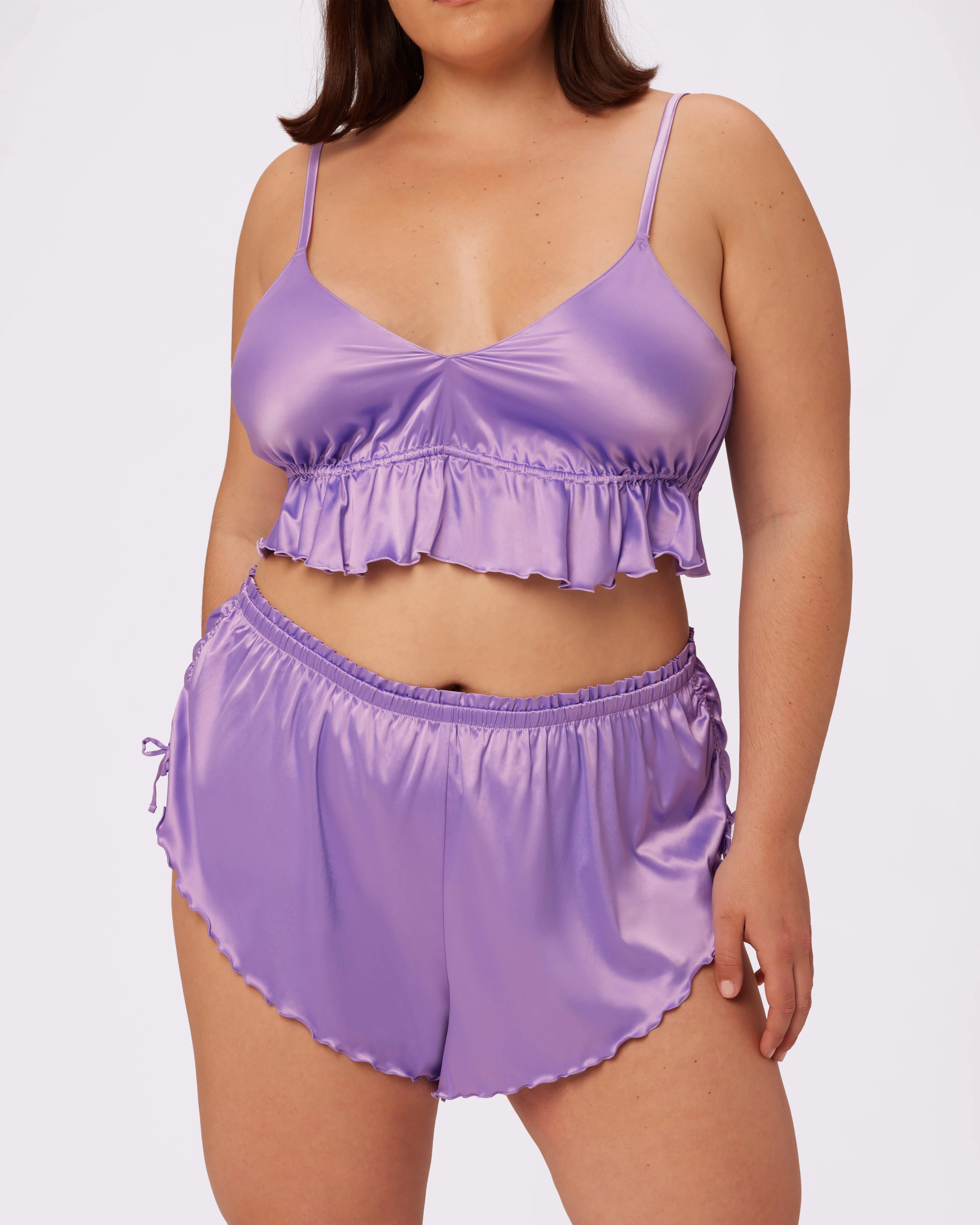Luxe Tie-Back Flutter Crop | Luxe Satin (Wisteria) sold by Parade product image thumbnail 2