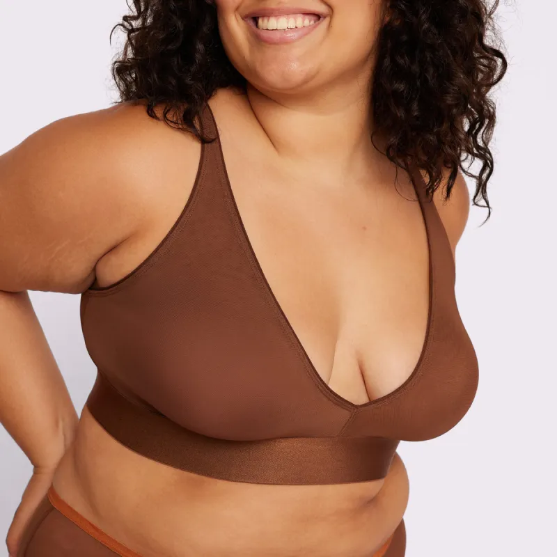 Plunge Bralette | Silky Mesh | Archive (Fudge) made by Parade