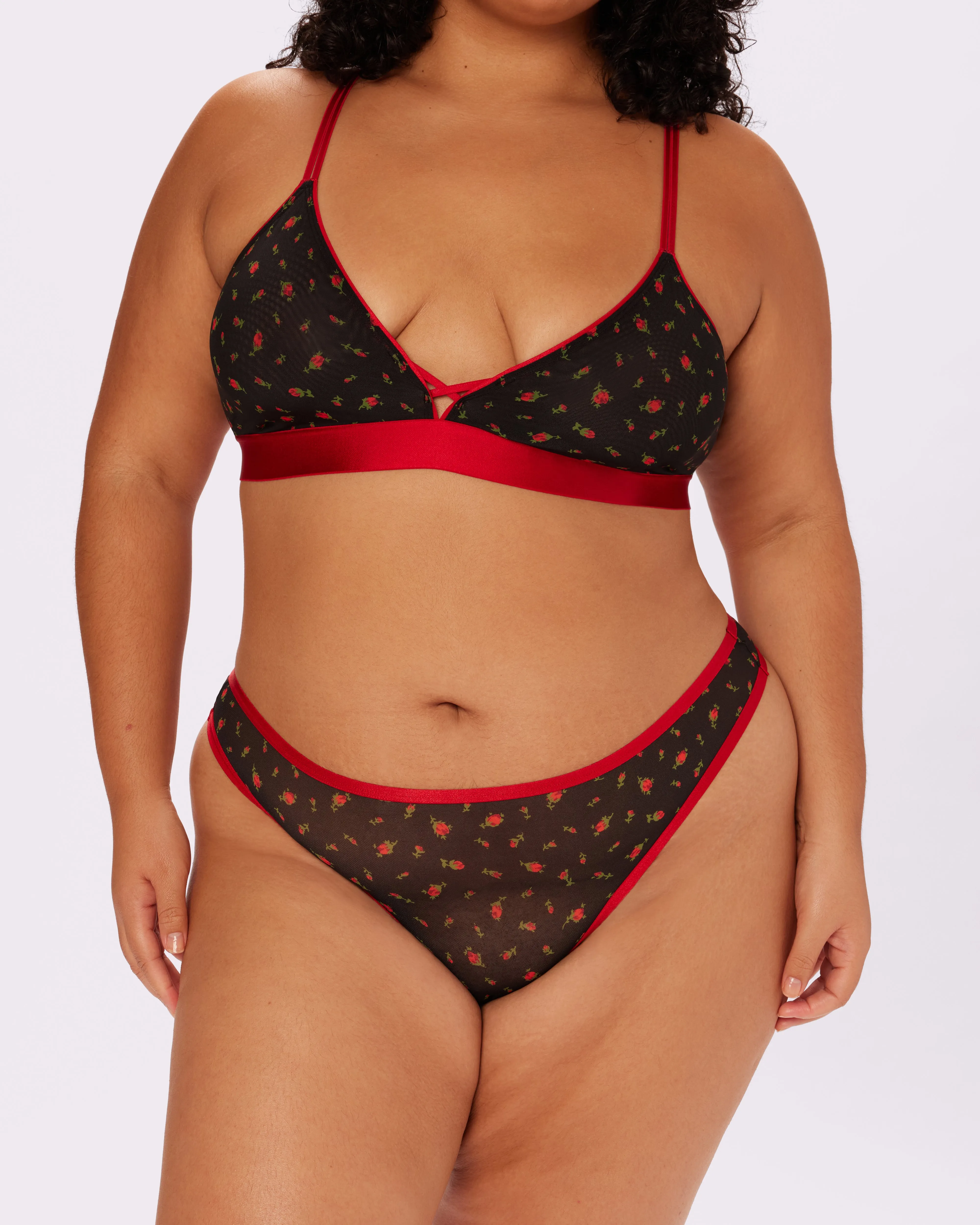Betsey Johnson High Cut Thong | Silky Mesh (Rosebud) sold by Parade product image thumbnail 3