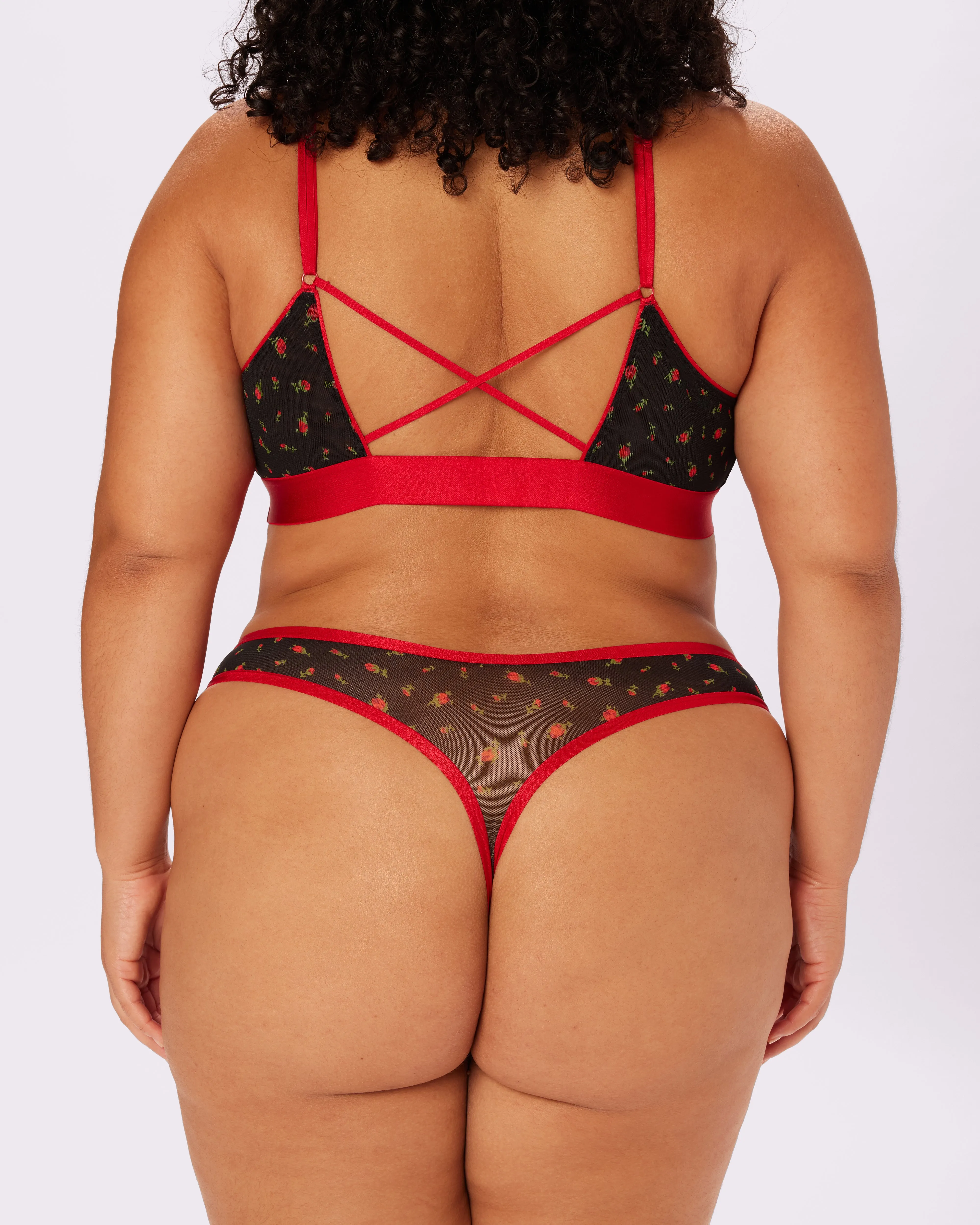 Betsey Johnson High Cut Thong | Silky Mesh (Rosebud) sold by Parade
