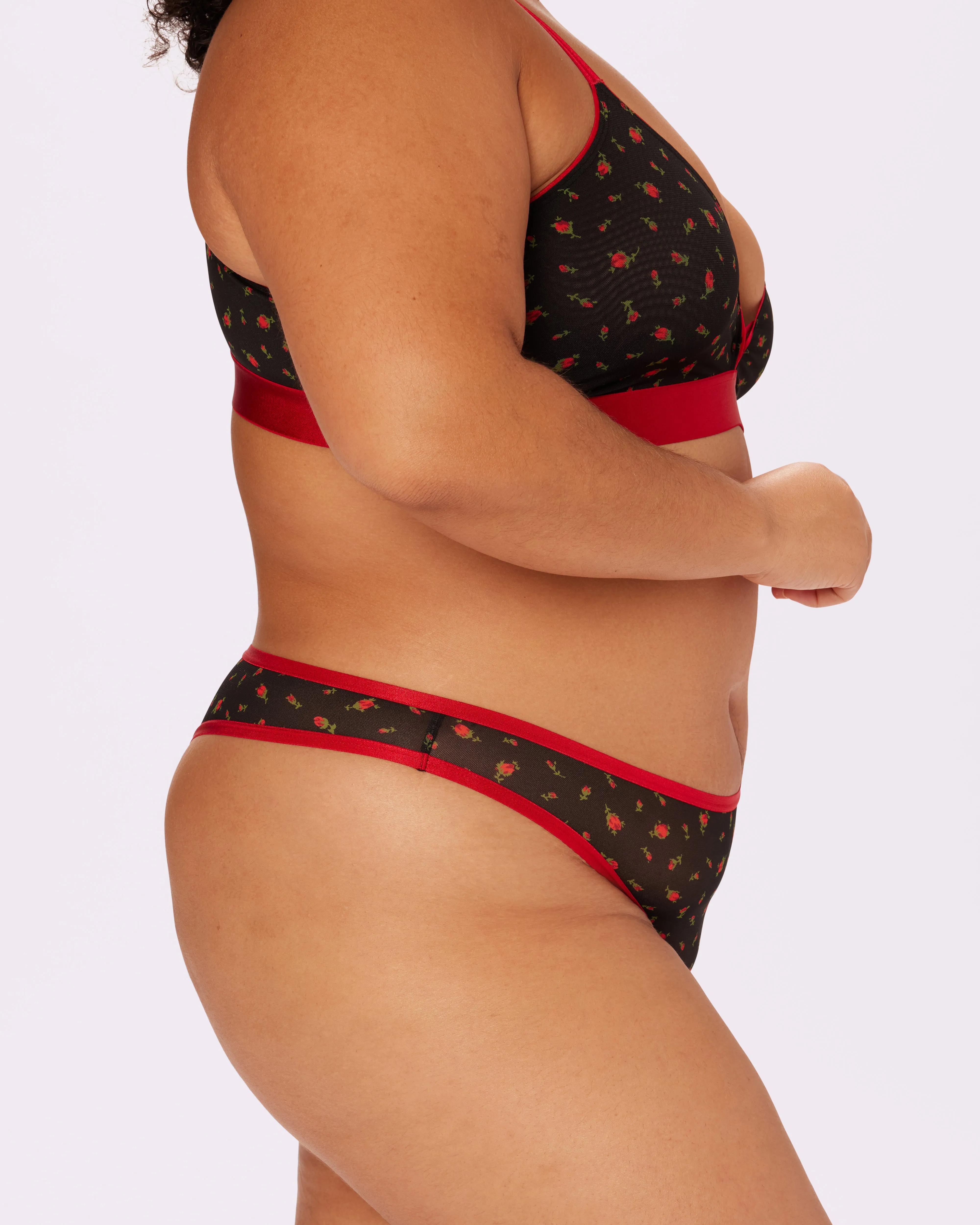 Betsey Johnson High Cut Thong | Silky Mesh (Rosebud) sold by Parade product image thumbnail 2