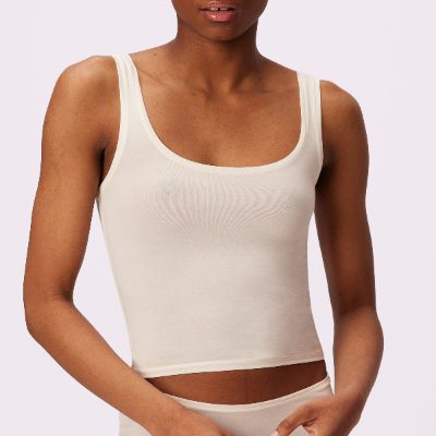 L Vintage Essential Scoop Tank | New:Cotton | Archive (Cloud) sold by Parade