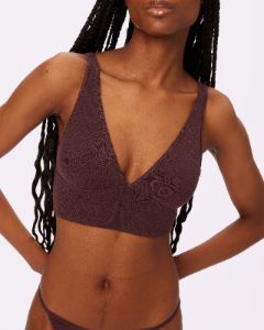 0+ Vintage Rib Plunge Scoop Back Bralette | Lush Rib | Archive (Pony) sold by Parade
