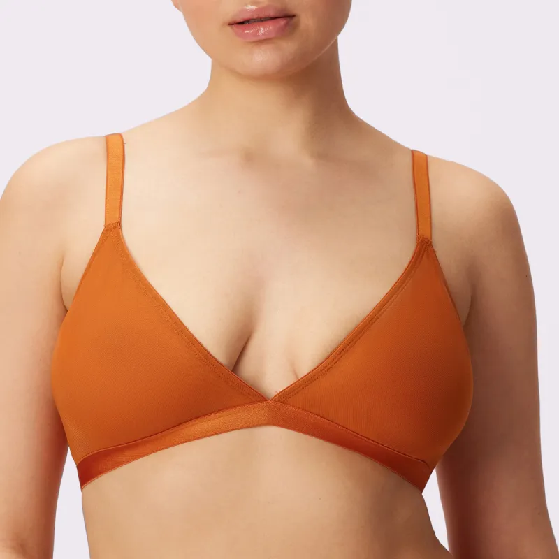 Triangle Bralette | Silky Mesh | Archive (Kombucha) sold by Parade