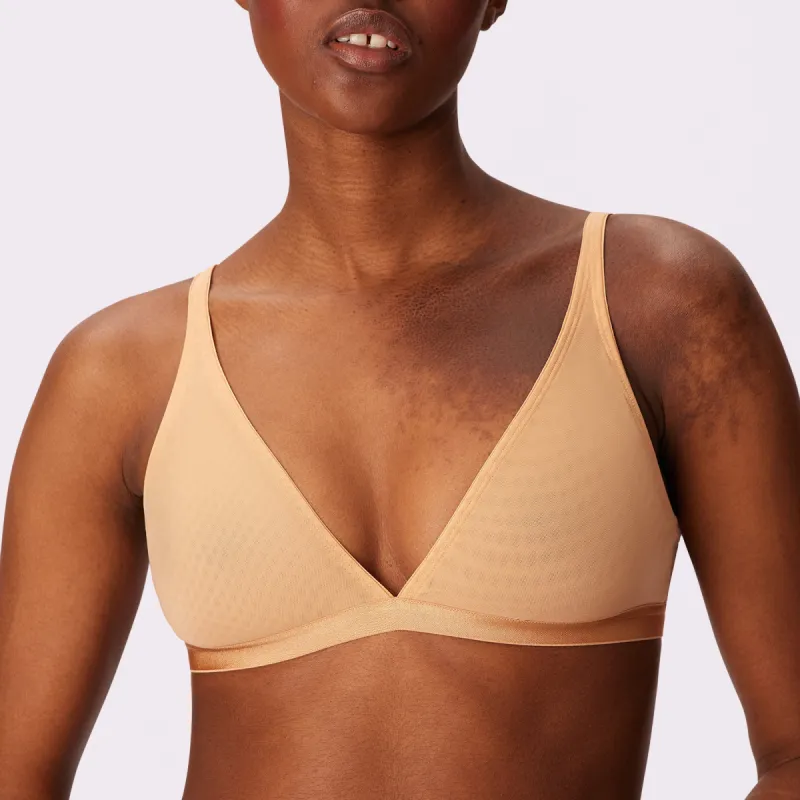 Plunge Bralette | Silky Mesh | Archive (Clay) sold by Parade