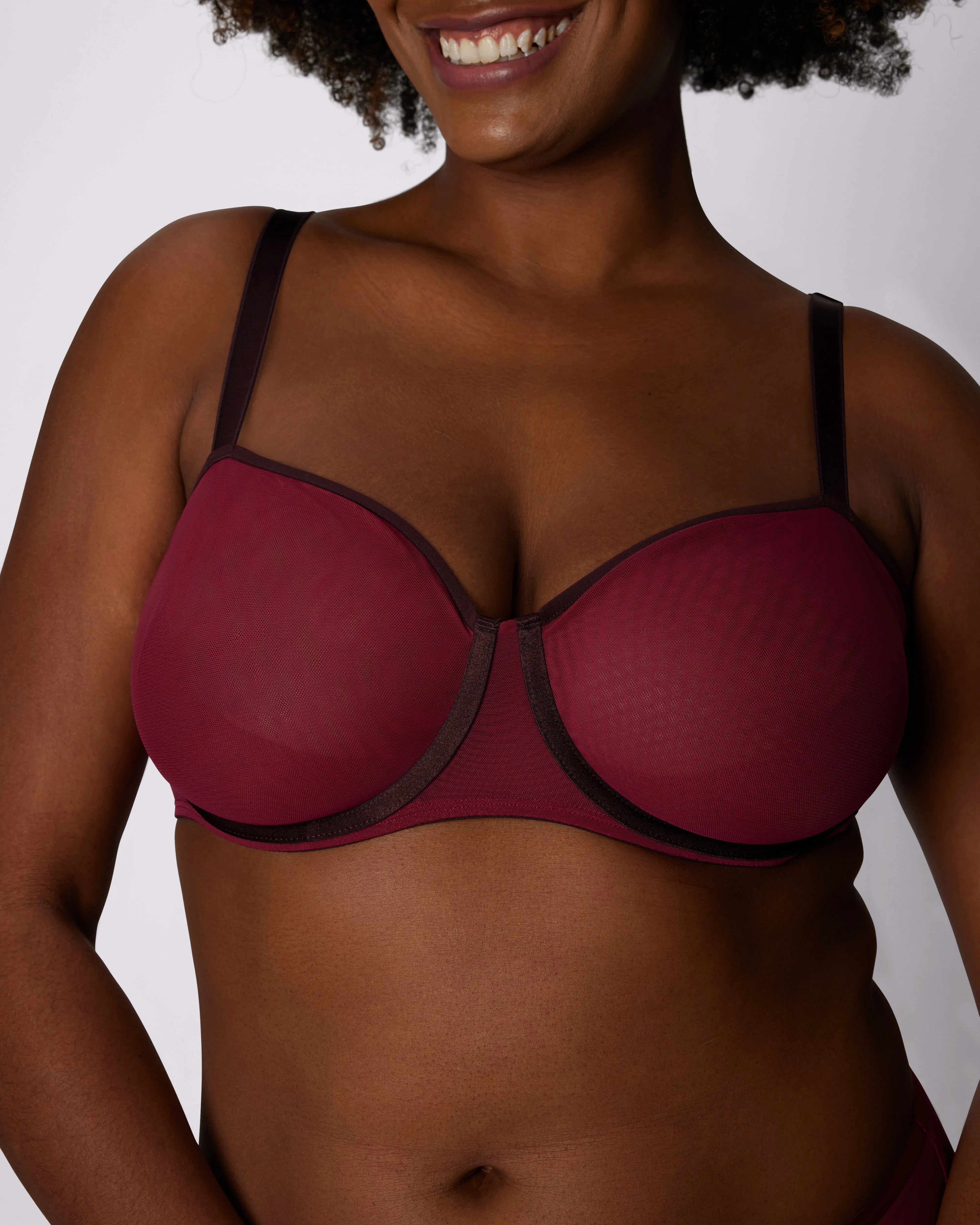 Sheer Comfort Balconette Bra | Silky Mesh | Archive (Cherry Pepper) sold by Parade product image thumbnail 3