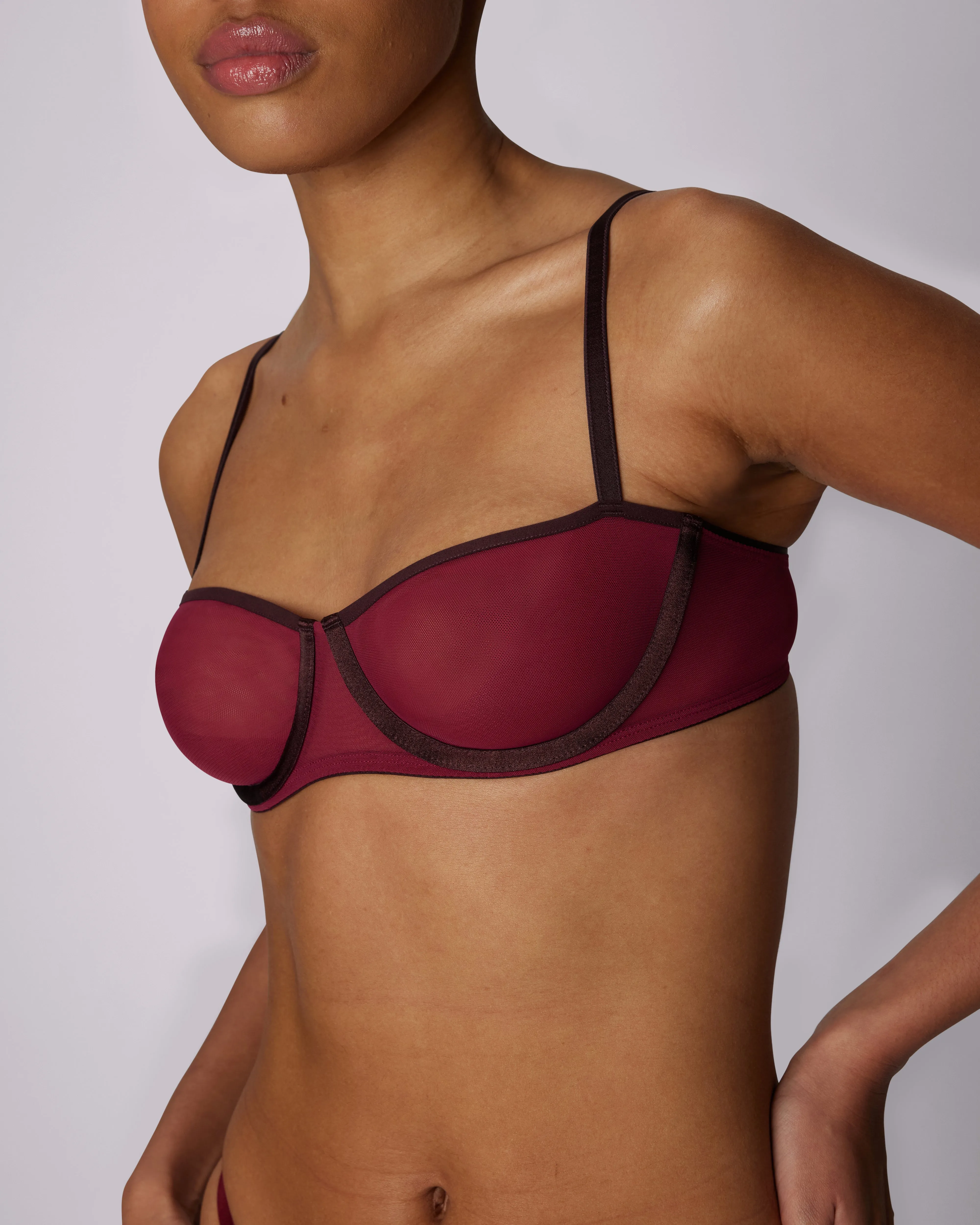Sheer Comfort Balconette Bra | Silky Mesh | Archive (Cherry Pepper) sold by Parade product image thumbnail 5