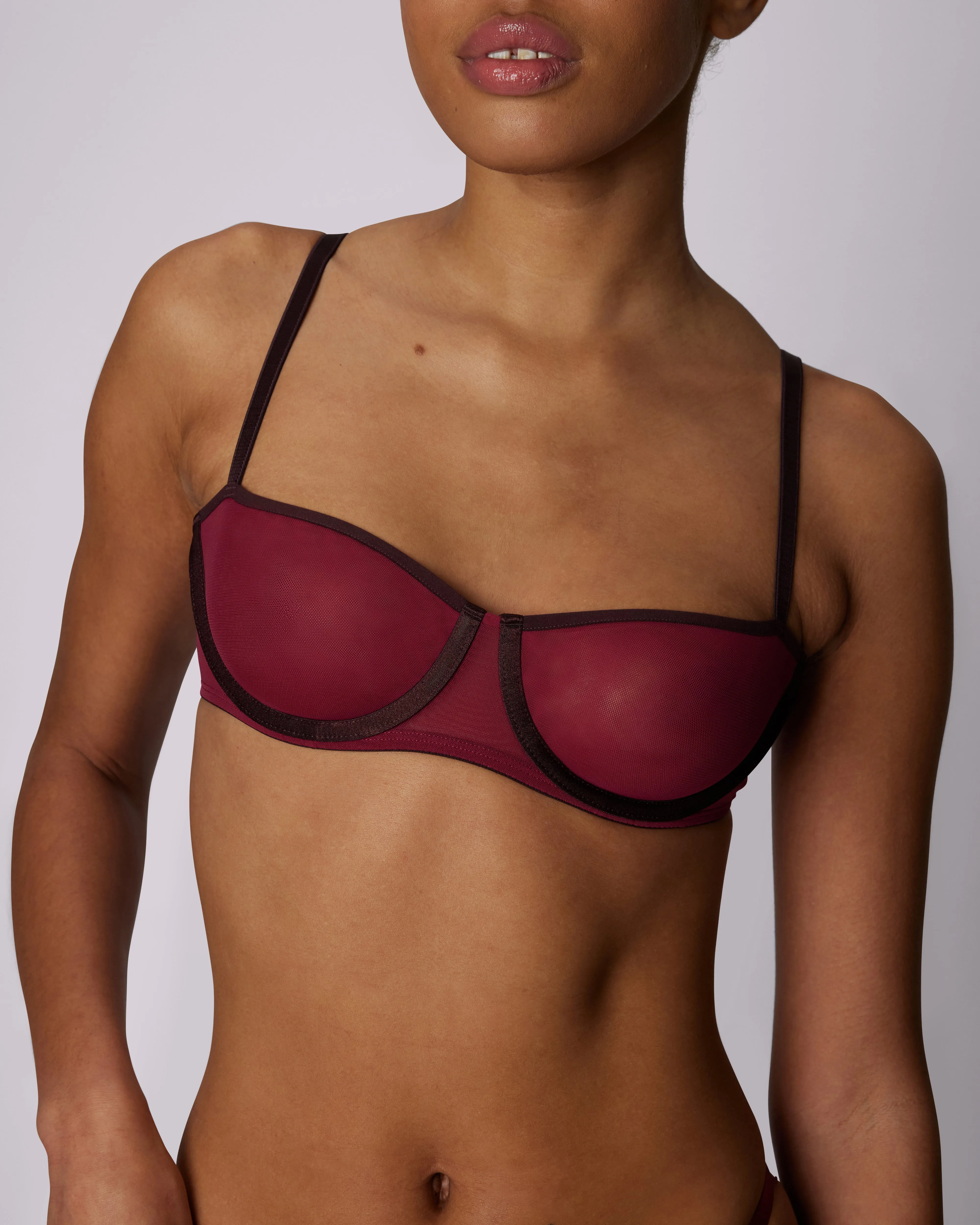 Sheer Comfort Balconette Bra | Silky Mesh | Archive (Cherry Pepper) sold by Parade product image thumbnail 2