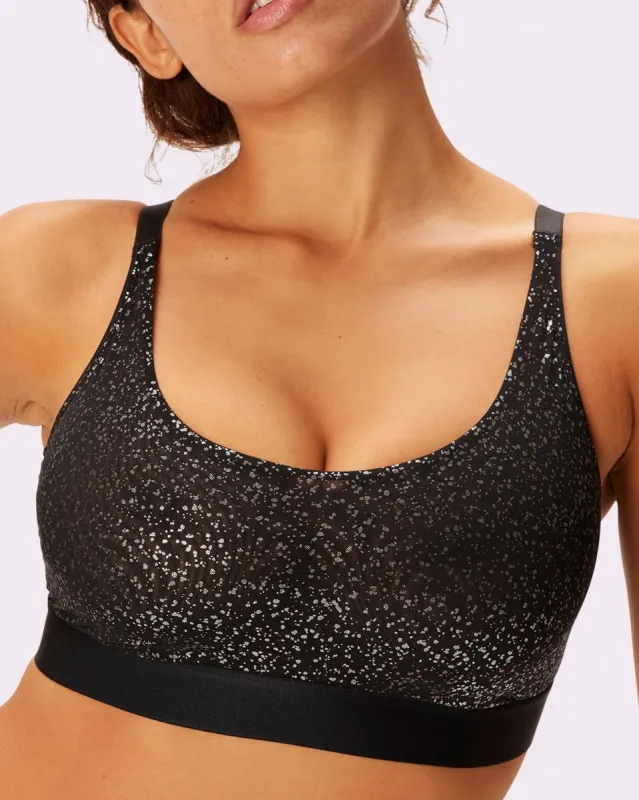 Luxe Mesh Scoop Bralette | Silky Mesh | Archive (Gunmetal Glitter) sold by Parade