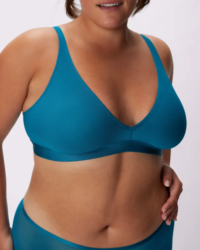 Plunge Bralette | Silky Mesh | Archive (Lagoon) sold by Parade