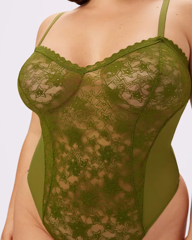 Sweet Romance Lace Bodysuit | Soft Lace in Stars | Archive (Vine) sold by Parade