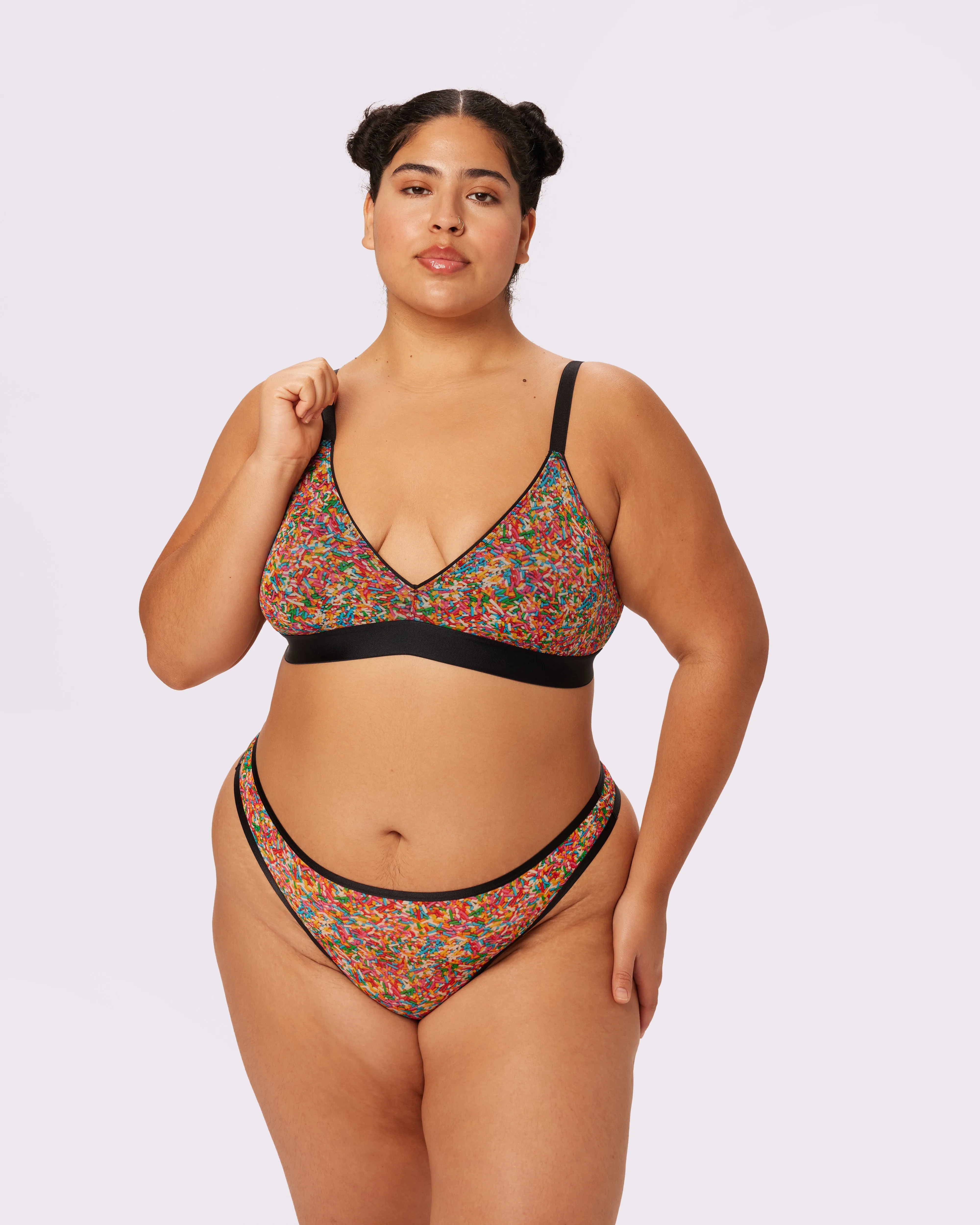 Triangle Bralette | Silky Mesh | Archive (Sprinkles) sold by Parade