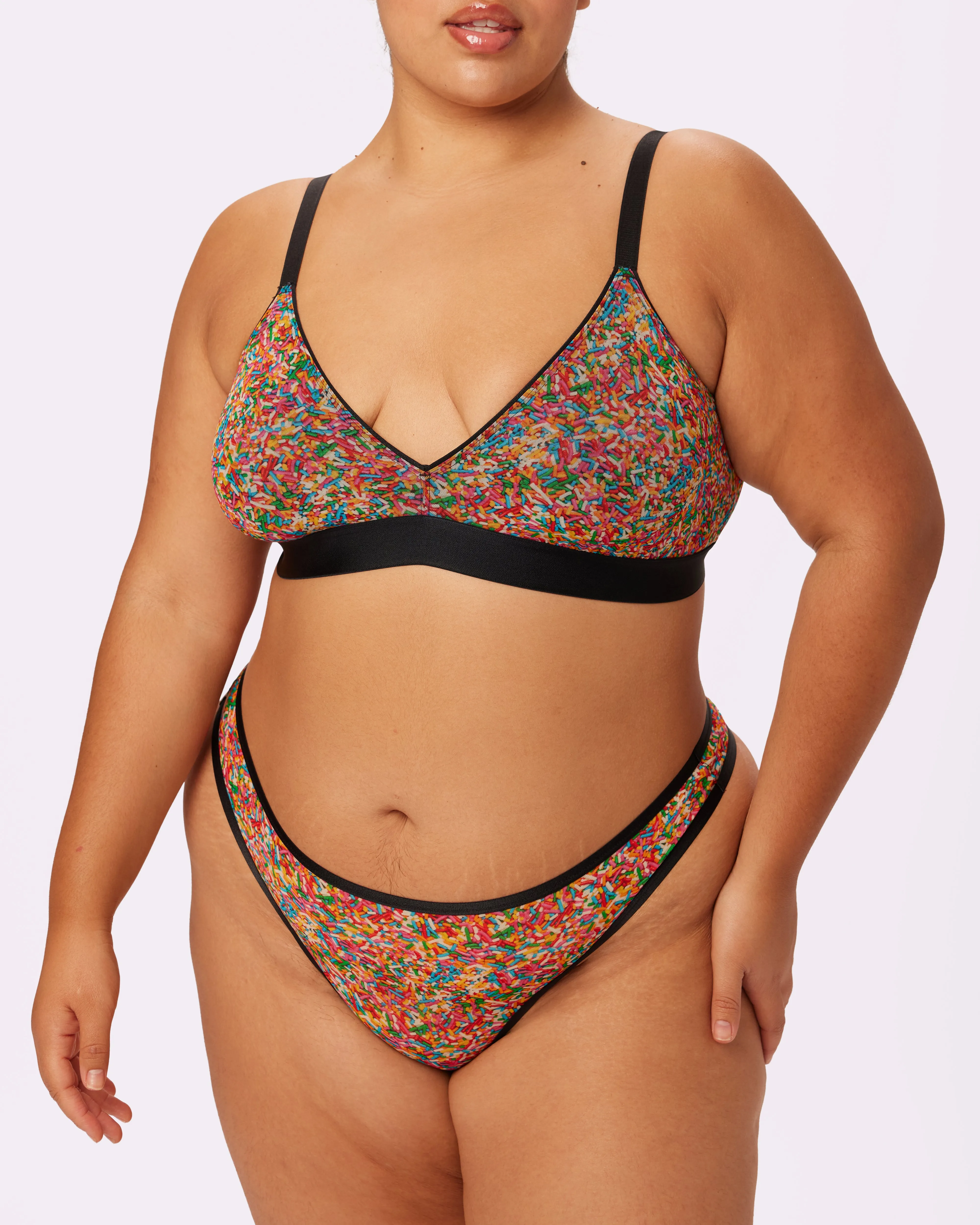 Triangle Bralette | Silky Mesh | Archive (Sprinkles) sold by Parade product image thumbnail 4