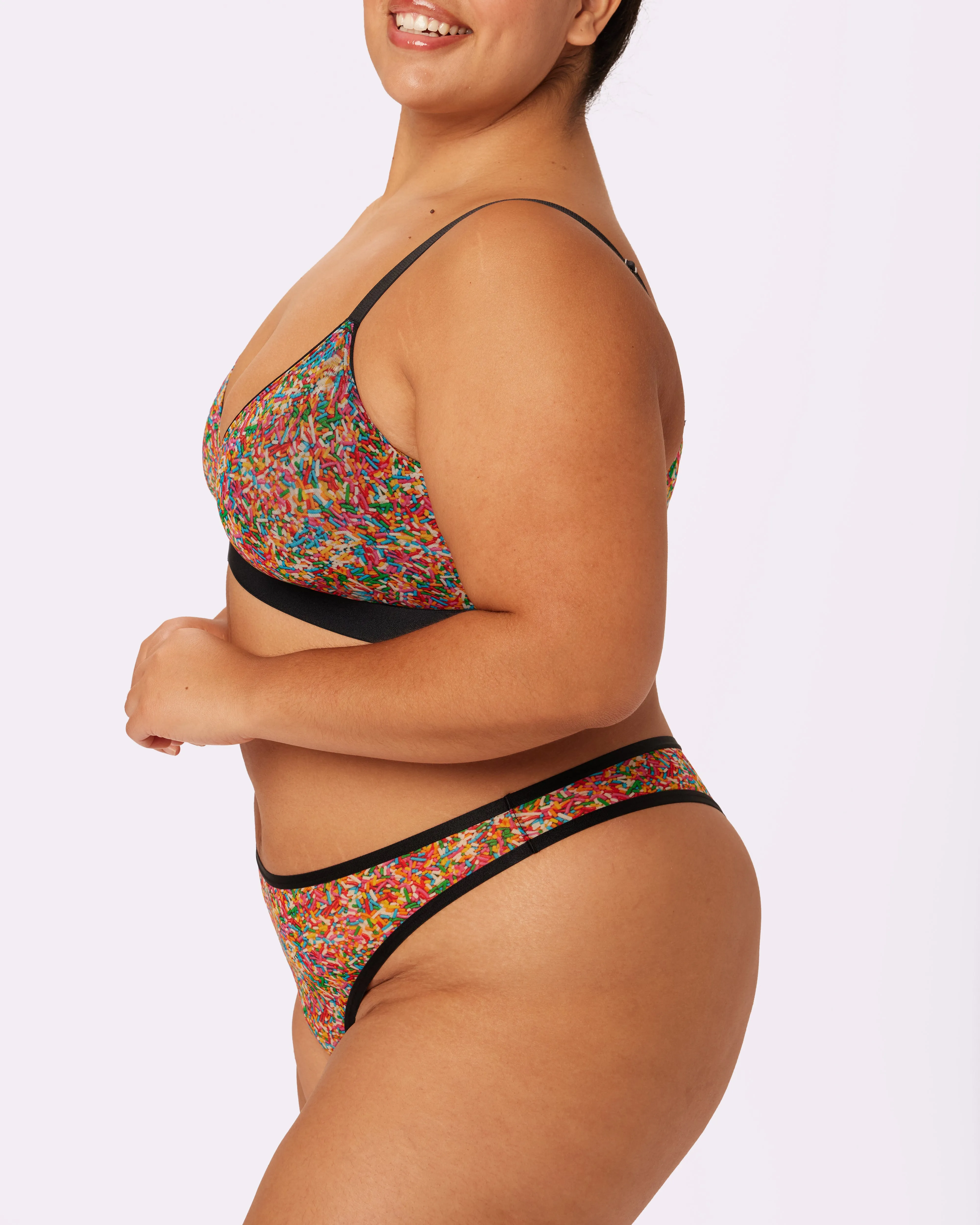 Triangle Bralette | Silky Mesh | Archive (Sprinkles) sold by Parade product image thumbnail 3