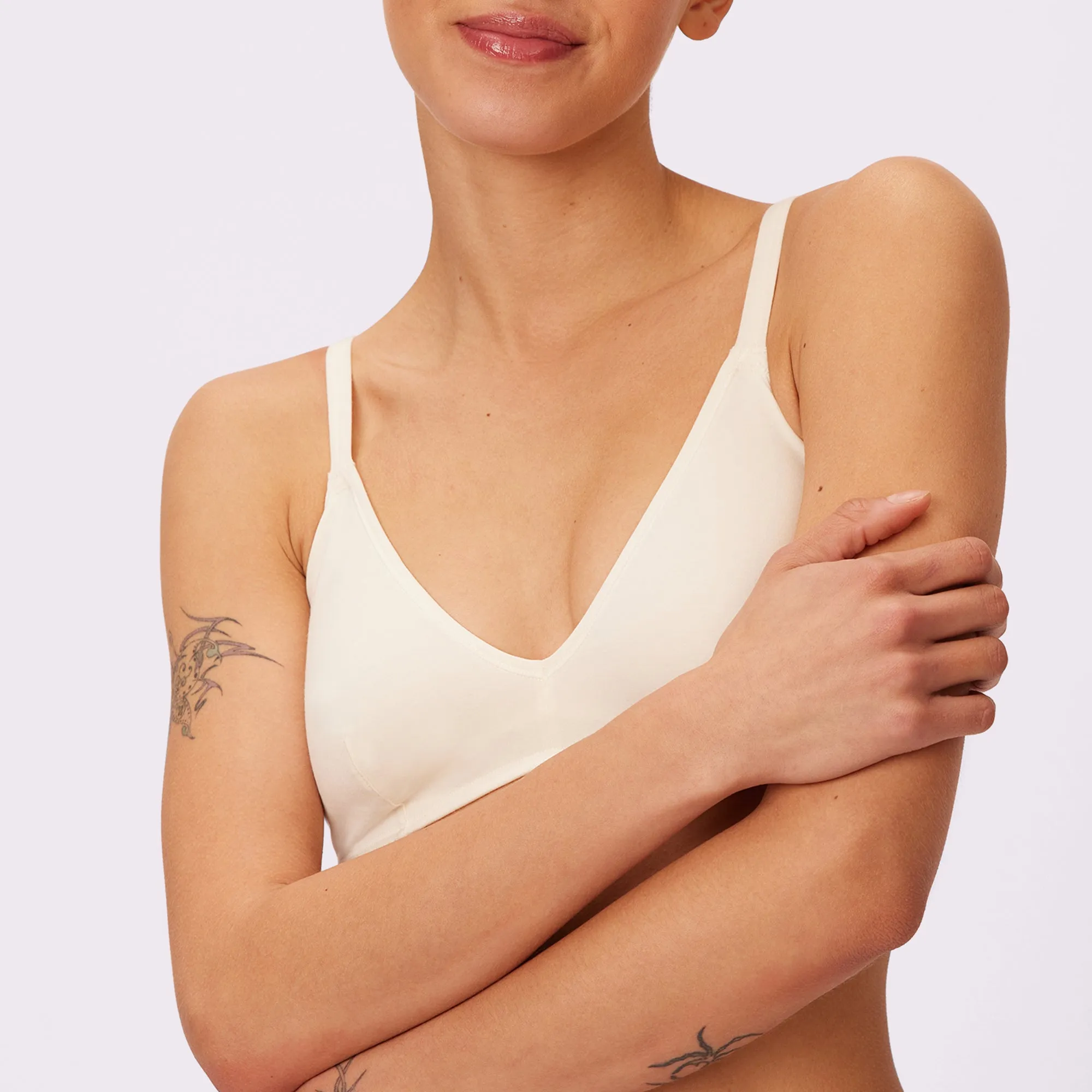 Vintage Soft Triangle Bralette | New:Cotton (Cloud) sold by Parade product image thumbnail 4
