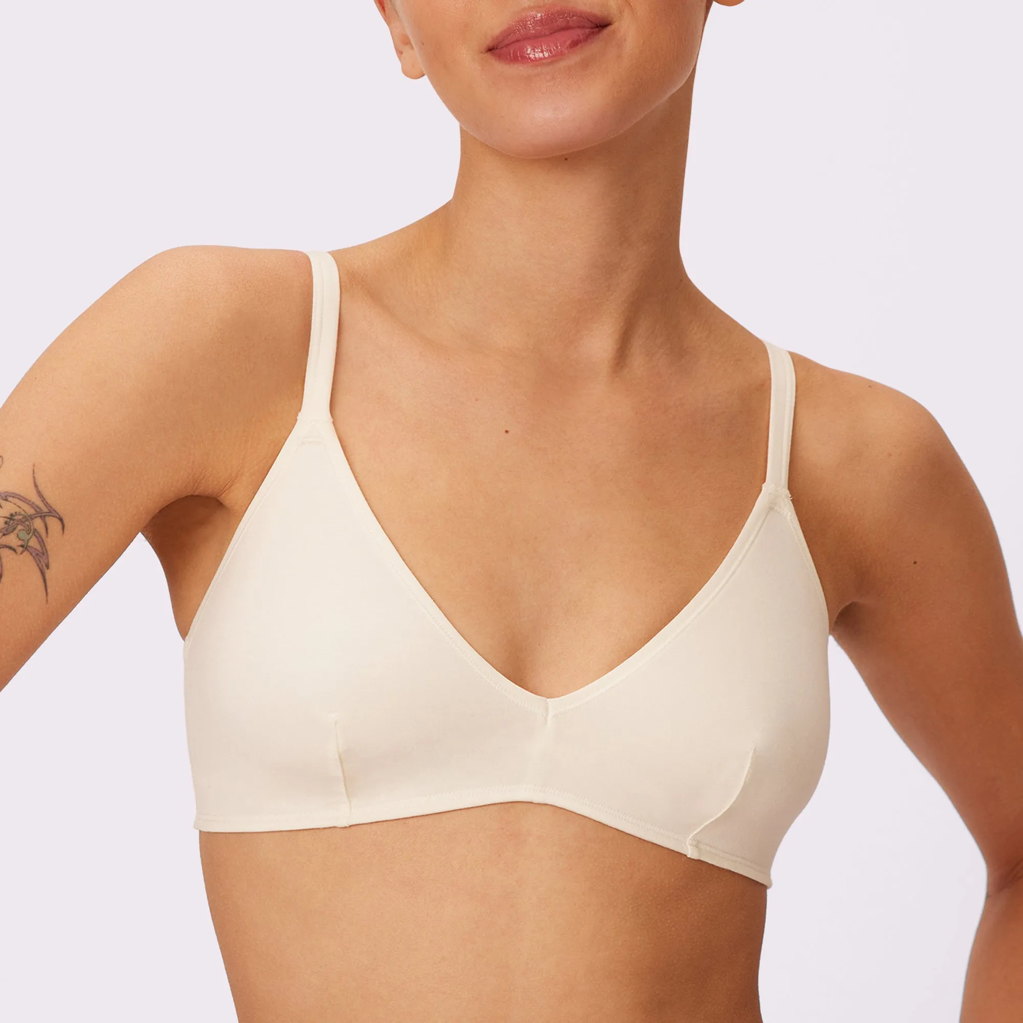 Vintage Soft Triangle Bralette | New:Cotton (Cloud) sold by Parade