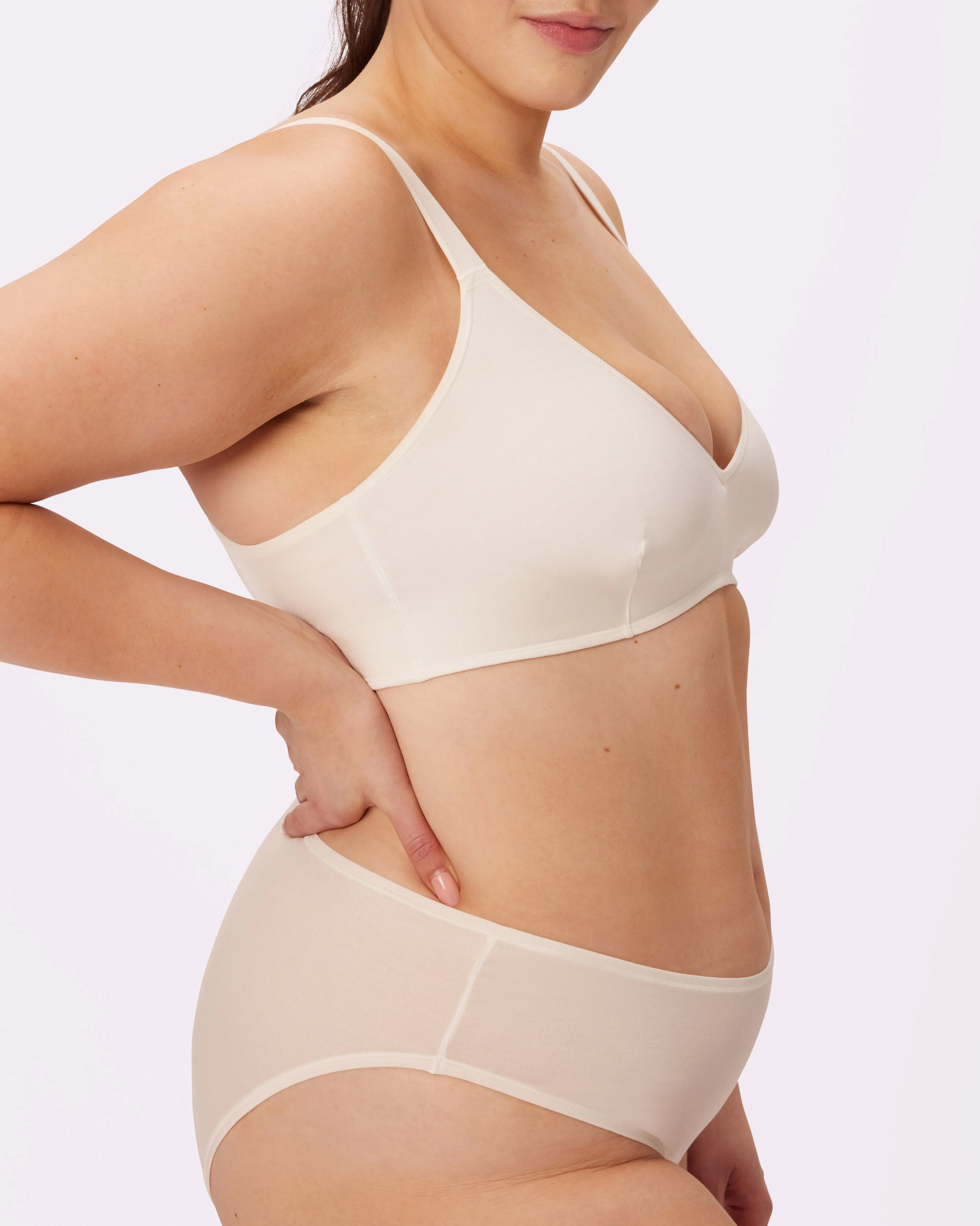 Vintage Soft Triangle Bralette | New:Cotton (Cloud) sold by Parade product image thumbnail 5