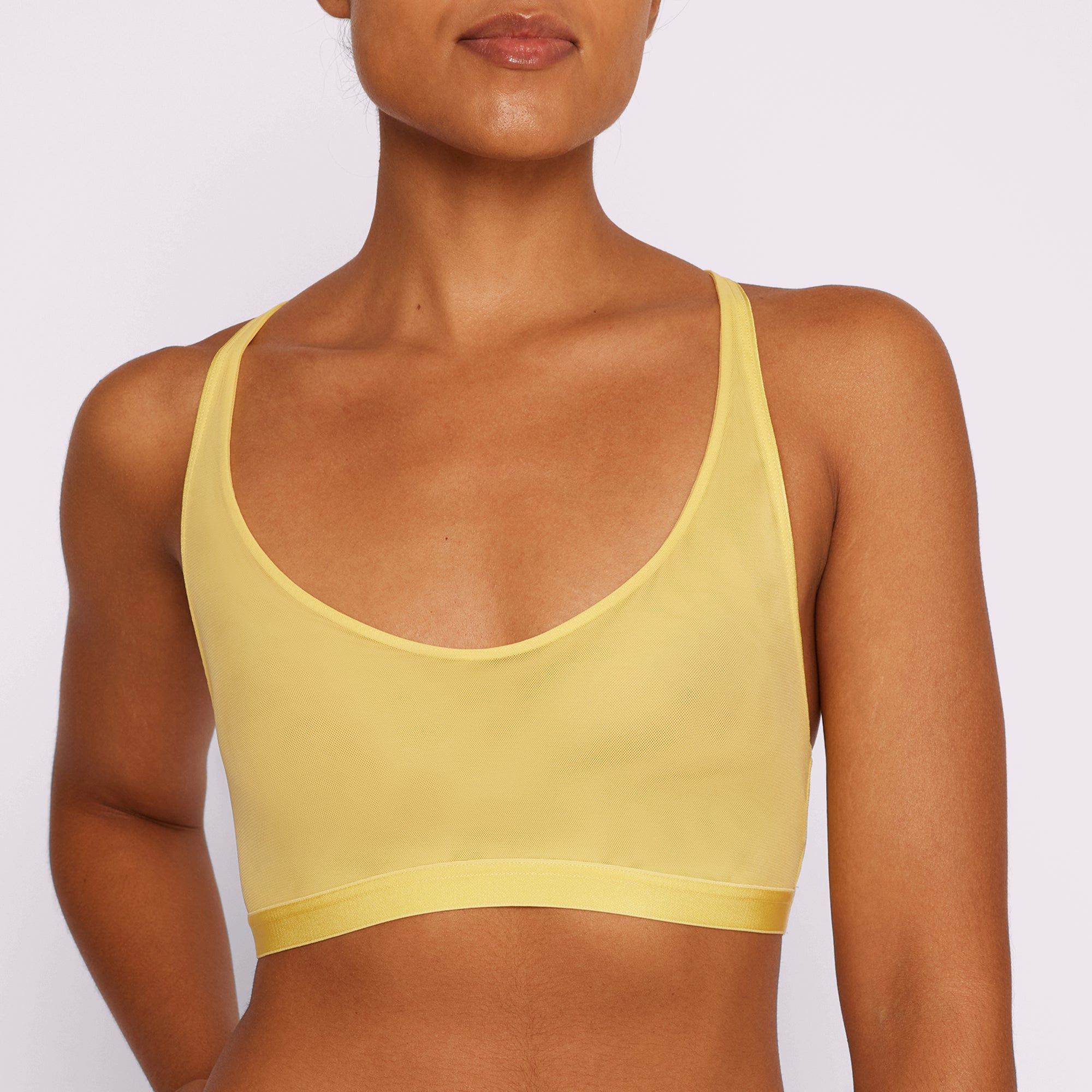 Racerback Scoop Bralette | Silky Mesh | Archive (Dandelion) sold by Parade