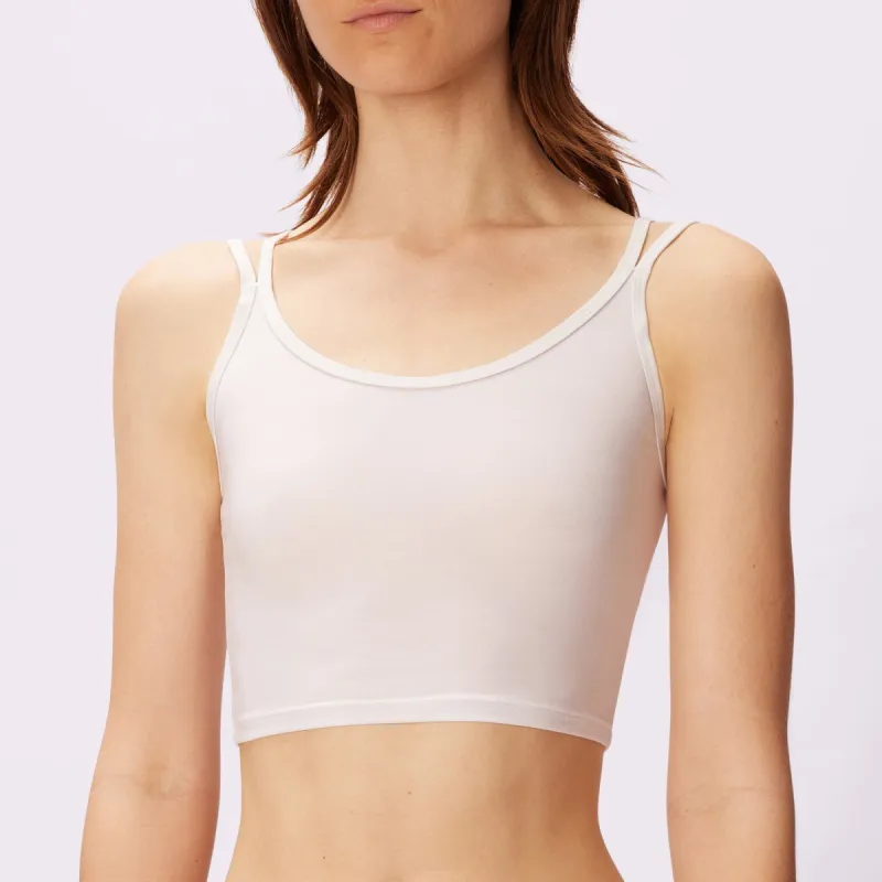 XL Double Strap Micro Crop Cami | New:Cotton | Archive (Marshmallow) made by Parade